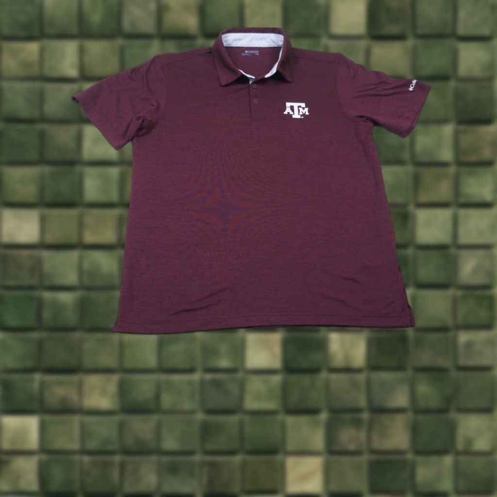 Vintage Texas A&M Aggies Polo Shirt Mens M Maroon Columbia PFG Omni-Shade Golf Short Sleeve Polo Shirt Mens Size US M / EU 48-50 / 2 - 1 Thumbnail