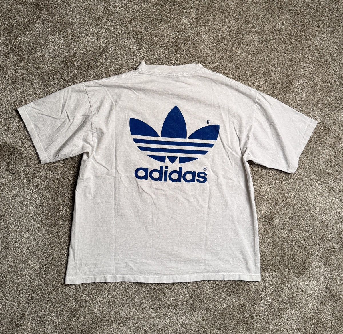 Adidas WHITE VINTAGE ADIDAS MADE IN USA “1992 AZ” GRAPHIC TEE Size US L / EU 52-54 / 3 - 6 Thumbnail