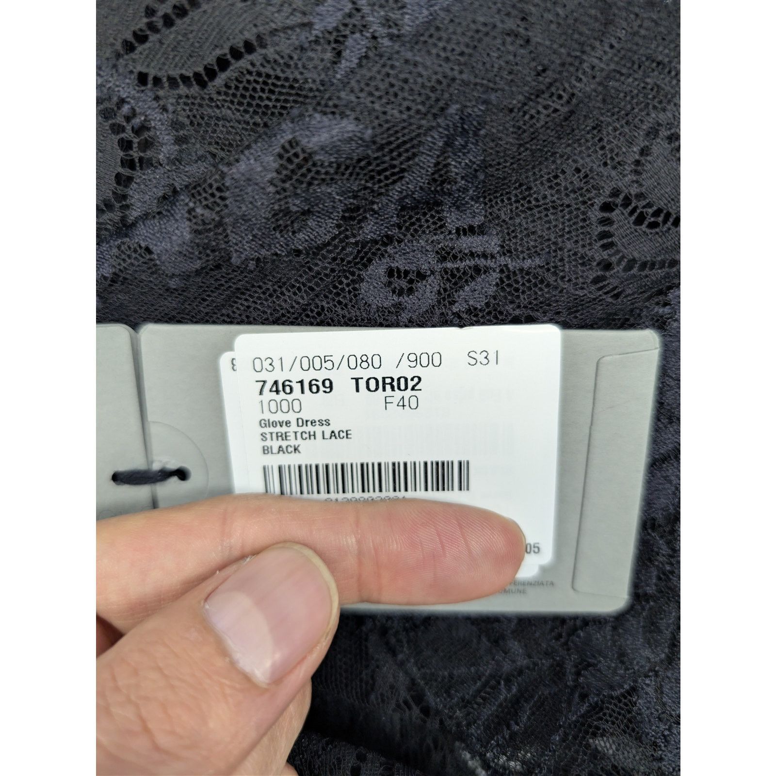 Balenciaga o1rshd1 Glove Dress Stretch Lace in Black Size S / US 4 / IT 40 - 24 Thumbnail