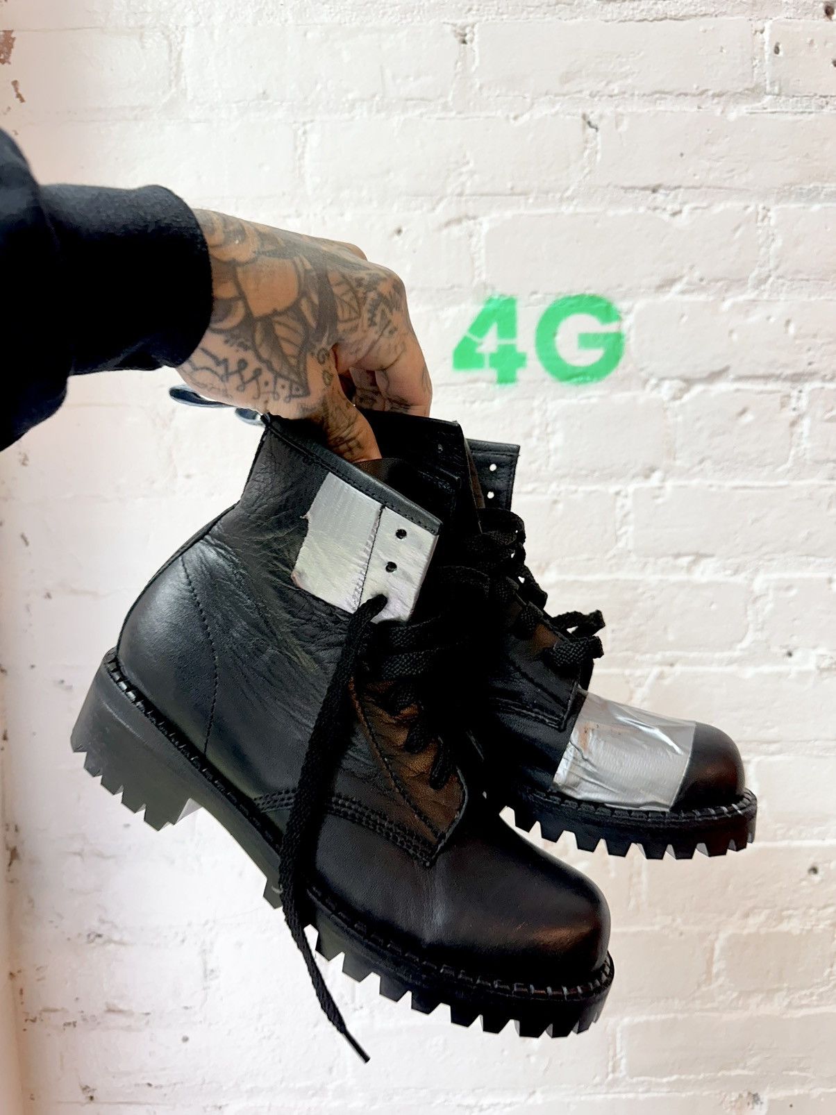 Enfants Riches Deprimes ERD 1/1 LEATHER “ TAPE “ BOOTS CRAZY! Size US 5 / EU 37 - 8 Thumbnail
