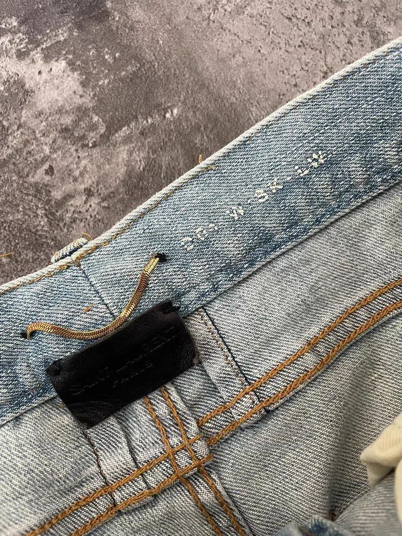 Saint Laurent Paris Saint Laurent Paris Light blue water-washed destroyed Size US 28 / EU 44 - 5 Thumbnail