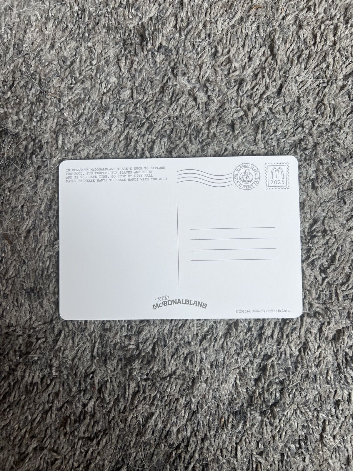 Hypebeast 2025 McDonald’s McDonaldland Mayor McCheese Post Card Size ONE SIZE - 2 Thumbnail