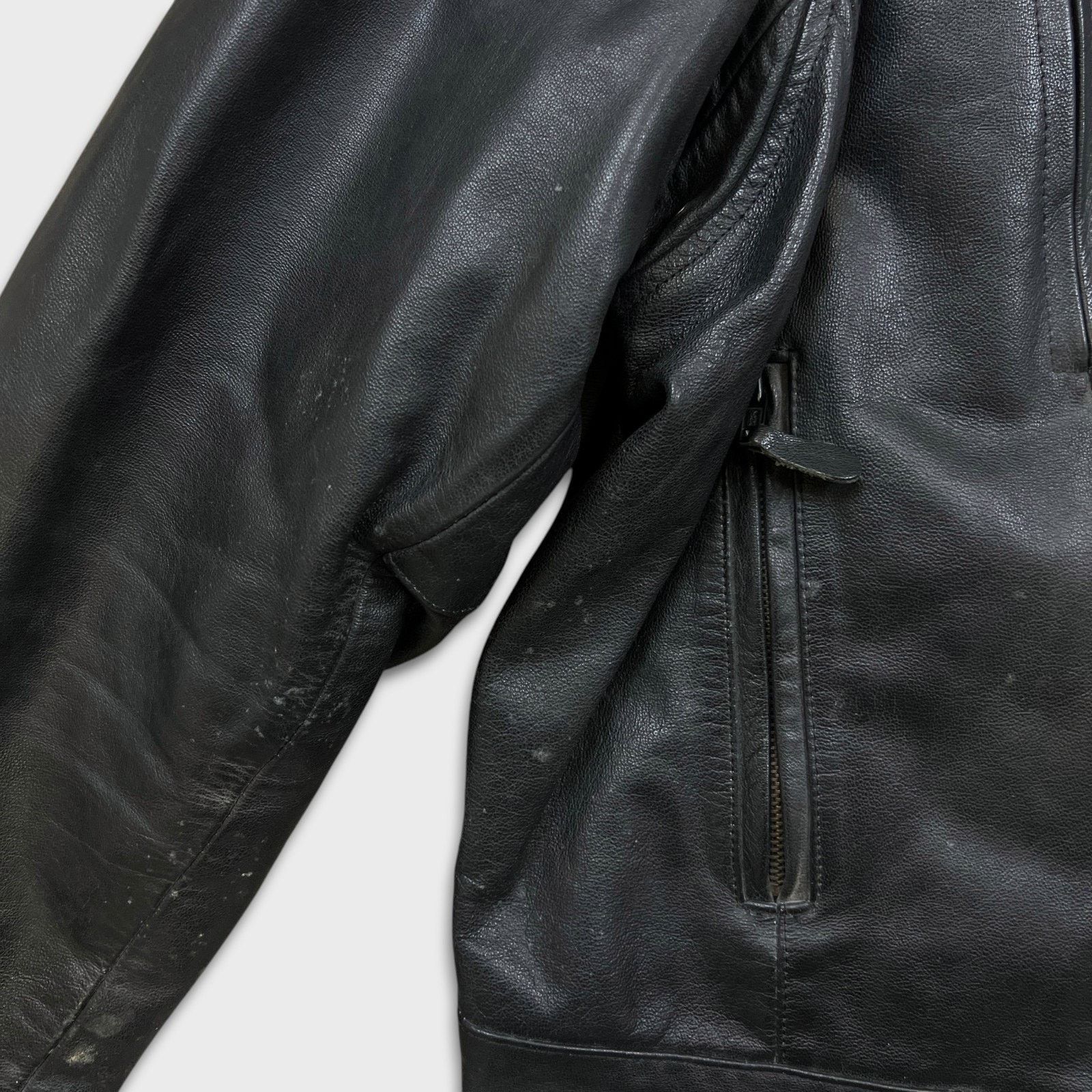 Vintage Vintage Leather Jacket XL Moto Biker Multi Zipper Bomber Y2K Size US XL / EU 56 / 4 - 4 Thumbnail