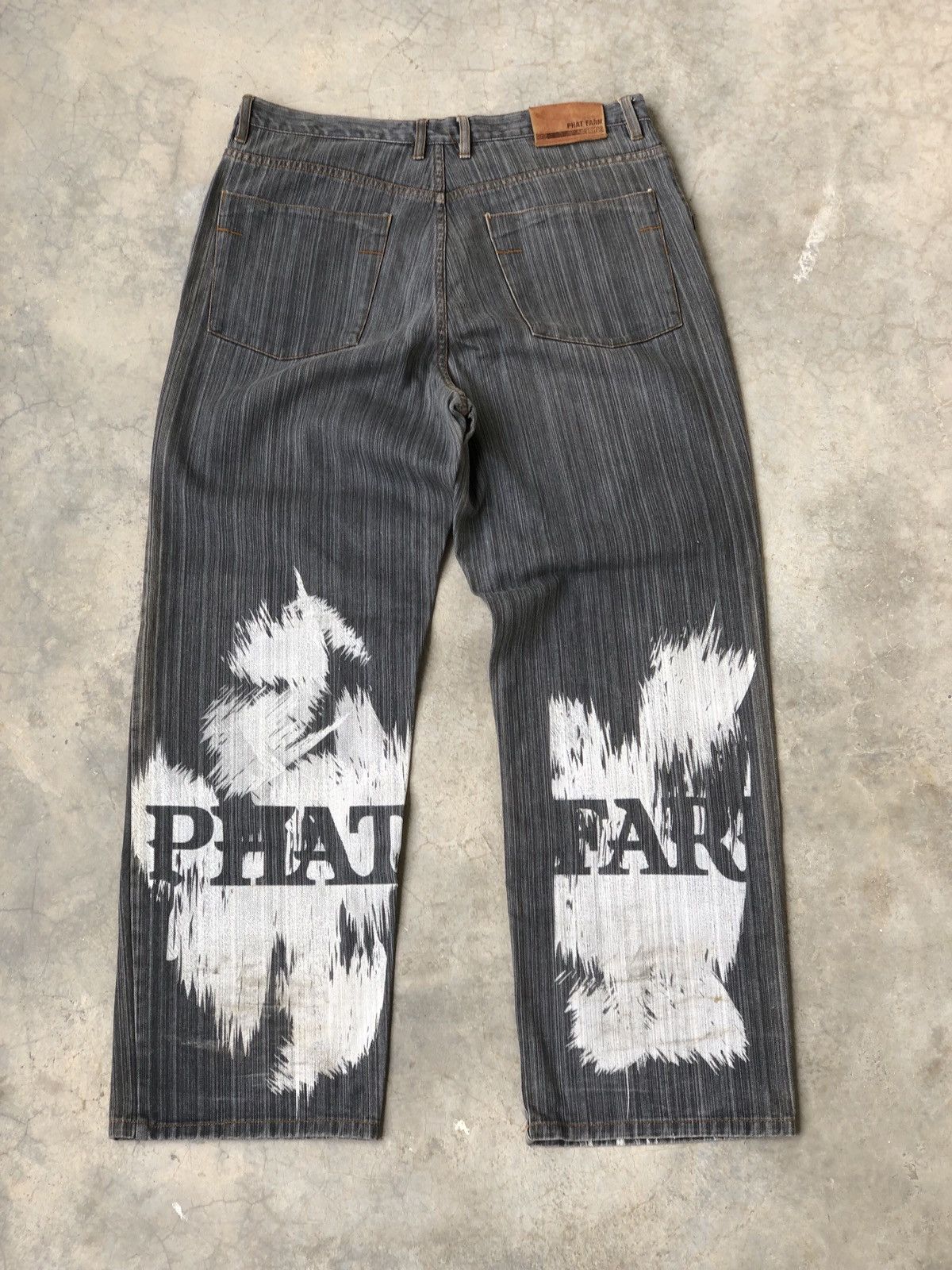 JNCO Phat Farm Y2K Loose Fit Black Washed Baggy Embroided Denim Size US 38 / EU 54 - 1 Thumbnail