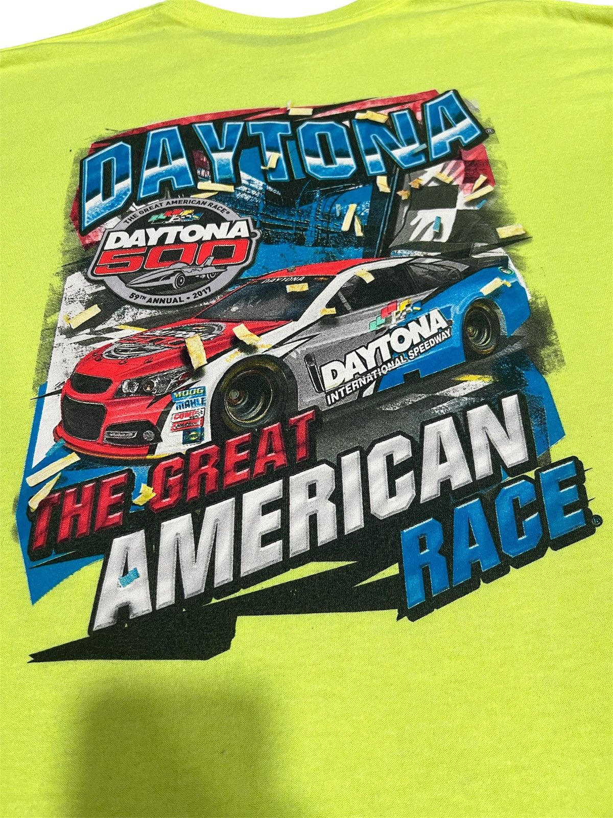NASCAR Vintage Nascar Daytona 500 Racing T-Shirt Yellow Size US L / EU 52-54 / 3 - 3 Thumbnail