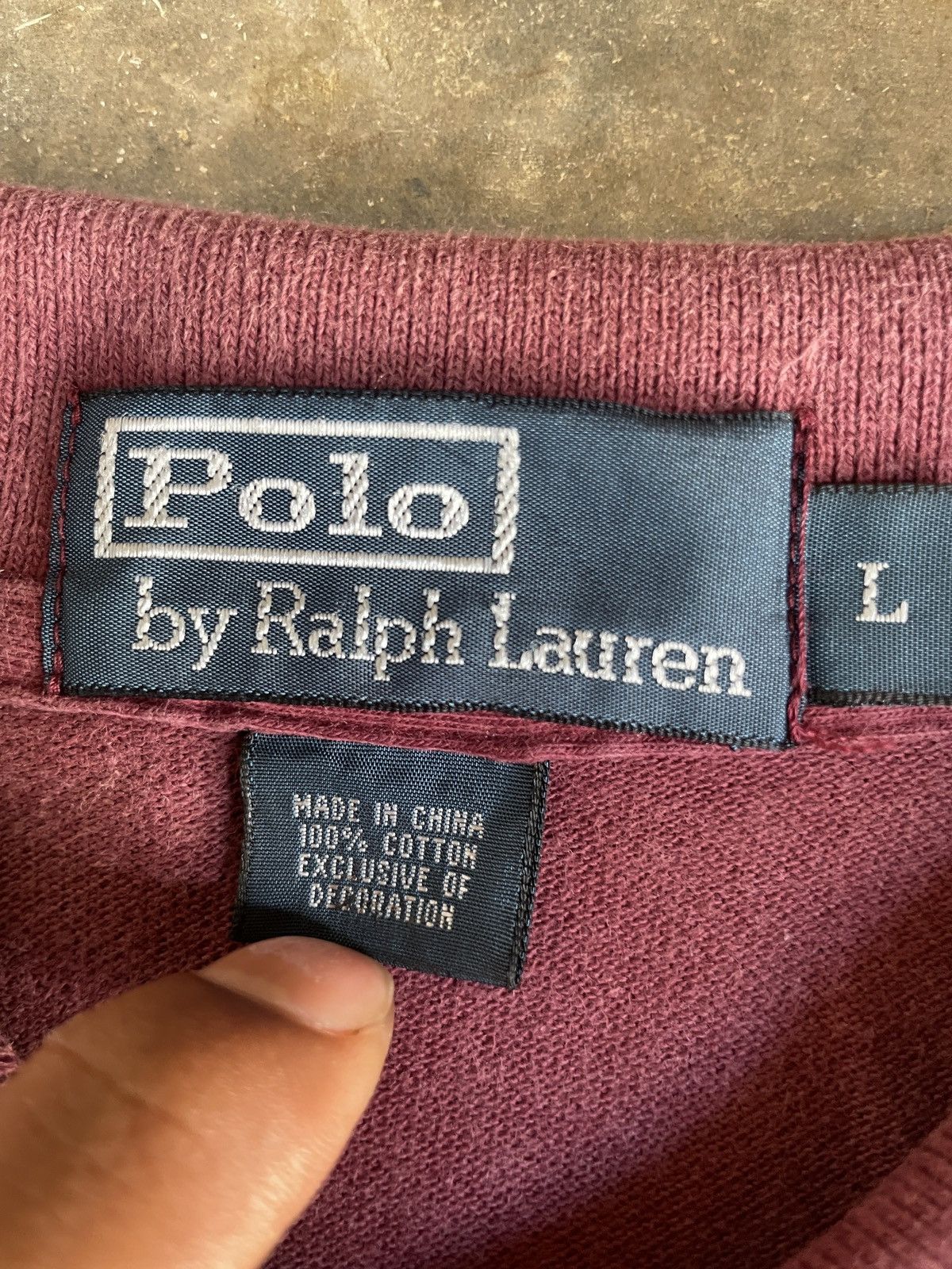 Polo Ralph Lauren Vintage 90s Polo Ralph Lauren Polo t-Shirt Gurgundy Size US L / EU 52-54 / 3 - 5 Thumbnail