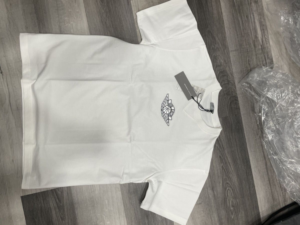 image of Dior X Jordan Wings Logo T Shirt in White, Men's (Size XL)