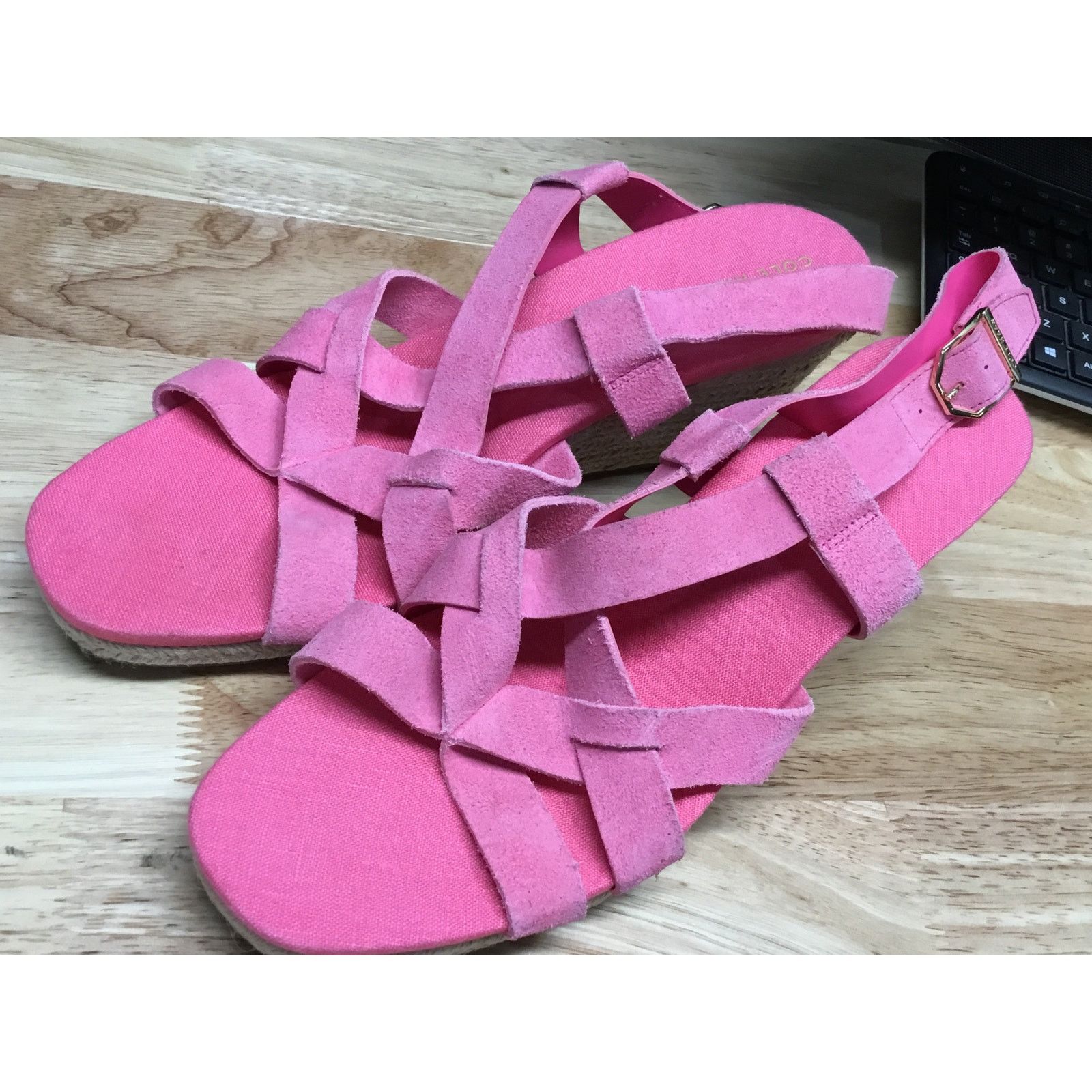 Cole Haan Cole Haan Crystal Espadrille Sandals Women's 10 Pink Suede Size US 10 / IT 40 - 6 Thumbnail