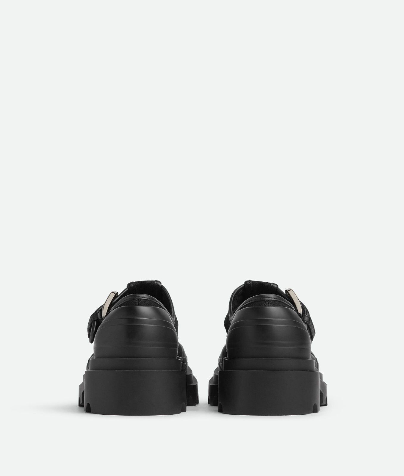 Bottega Veneta Trek Black Canvas Mary-Jane Shoes New
