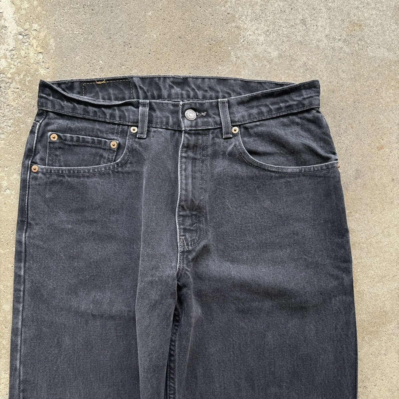 Levi's 90s Levi's 550 Faded Black Jeans USA ERD Grunge Chrome Biker Size US 32 / EU 48 - 3 Thumbnail