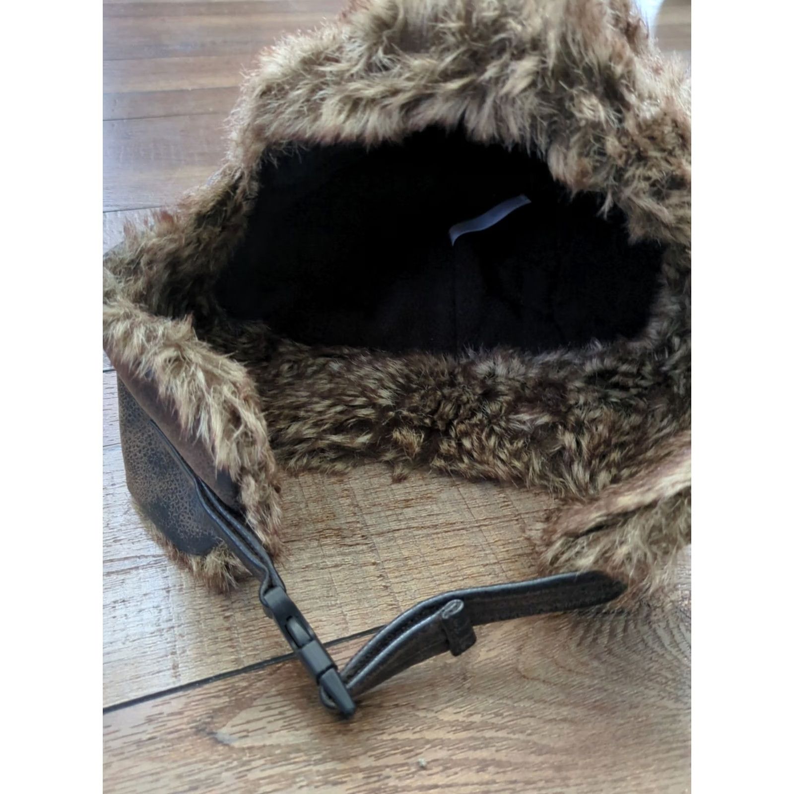 Route 66 Route 66 Trapper Hat M/L Brown Faux Fur & Leather Lined Ear Flap Aviator Hat Mens Winter Holiday Casual Ski Outdoor Classic Vintage No N/A Size ONE SIZE - 2 Thumbnail