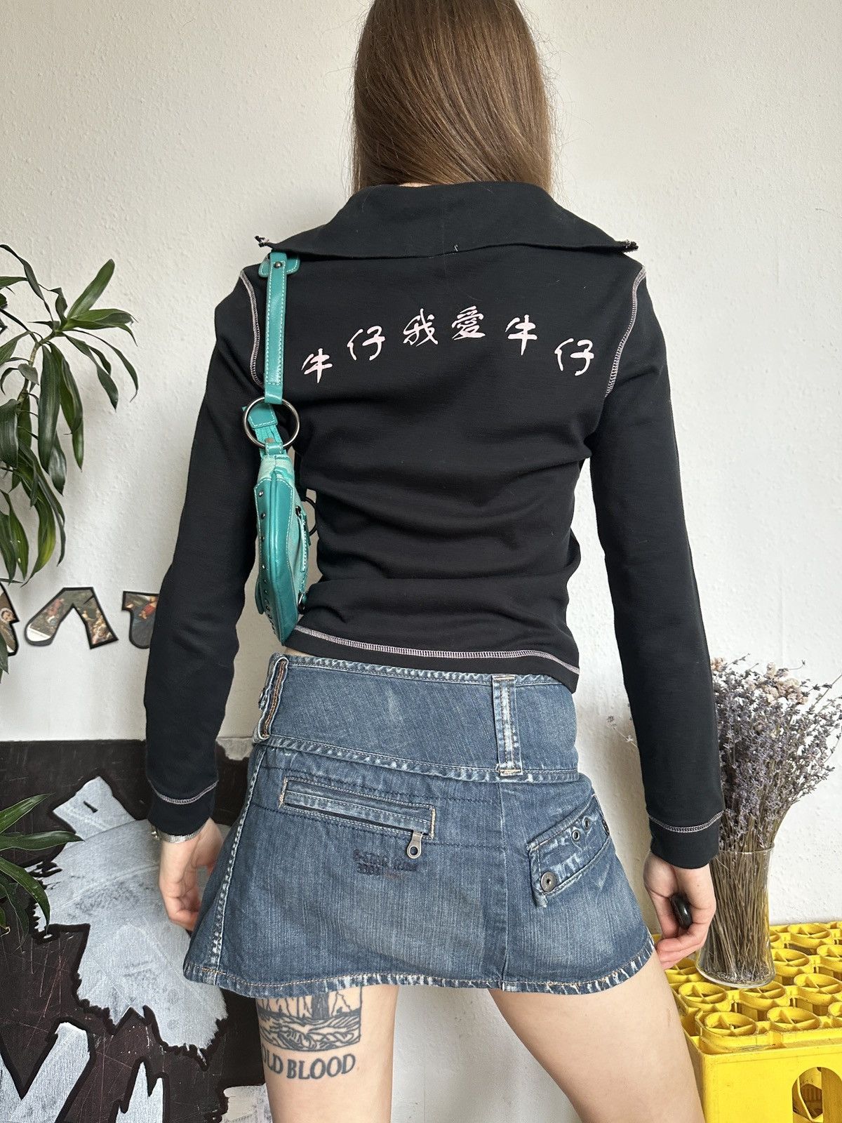 Japanese Brand × Vintage Sporty Zip Contrast Stitch Hieroglyphics Tracksuit Pullover Size S / US 4 / IT 40 - 1 Thumbnail