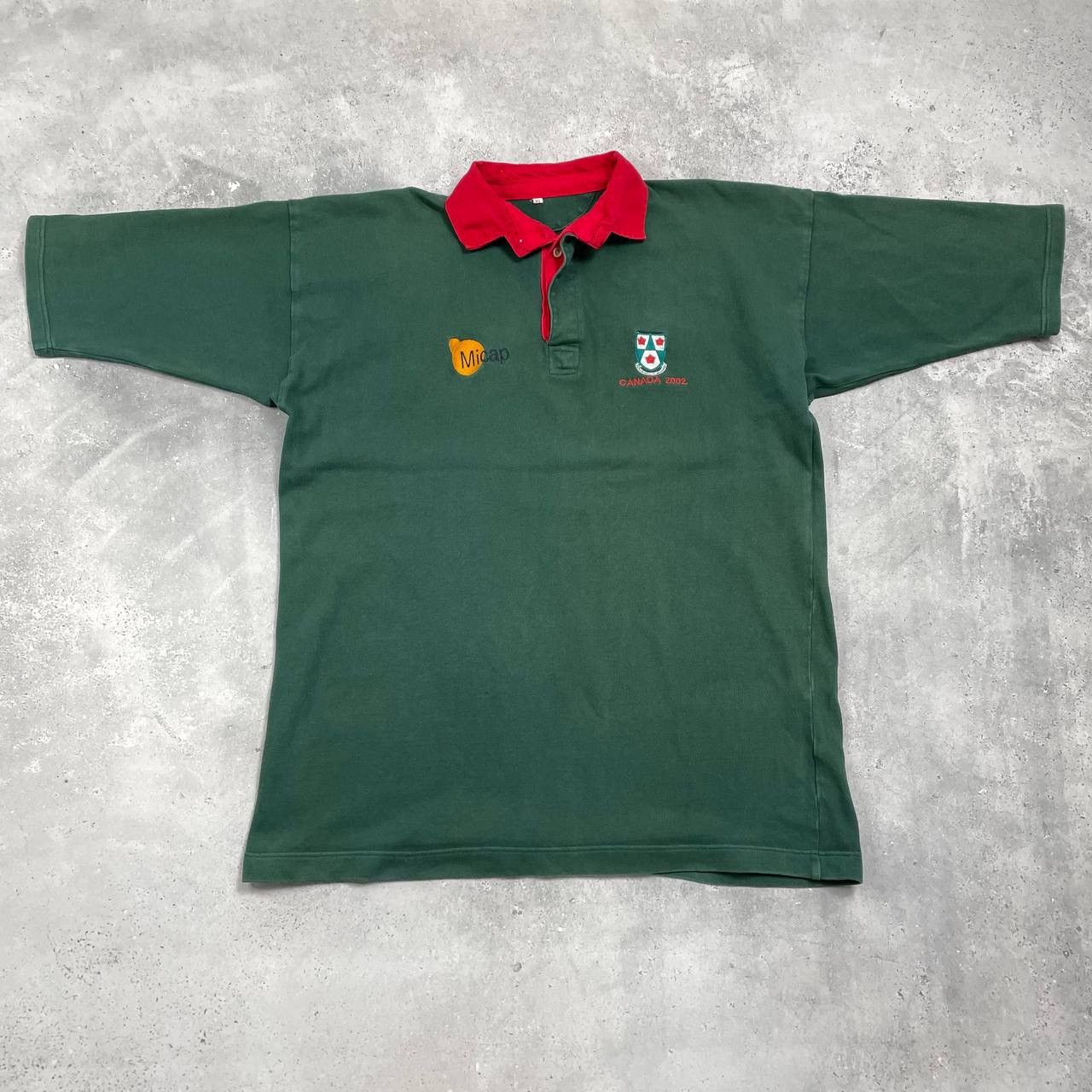 Vintage Vintage 2002 Canada Rugby Club Polo Shirt Faded Green XL Size US XL / EU 56 / 4 - 1 Thumbnail