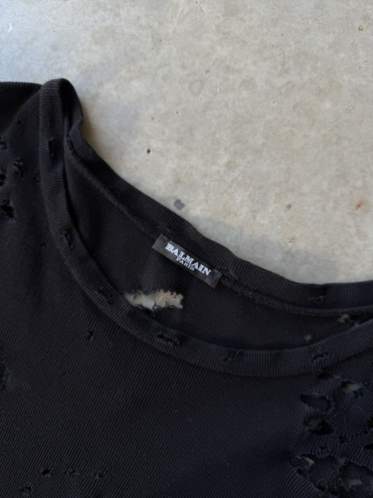 Balmain Balmain SS10 Bullet / Distressed Thermal Shirt Decarnin Size US M / EU 48-50 / 2 - 3 Thumbnail