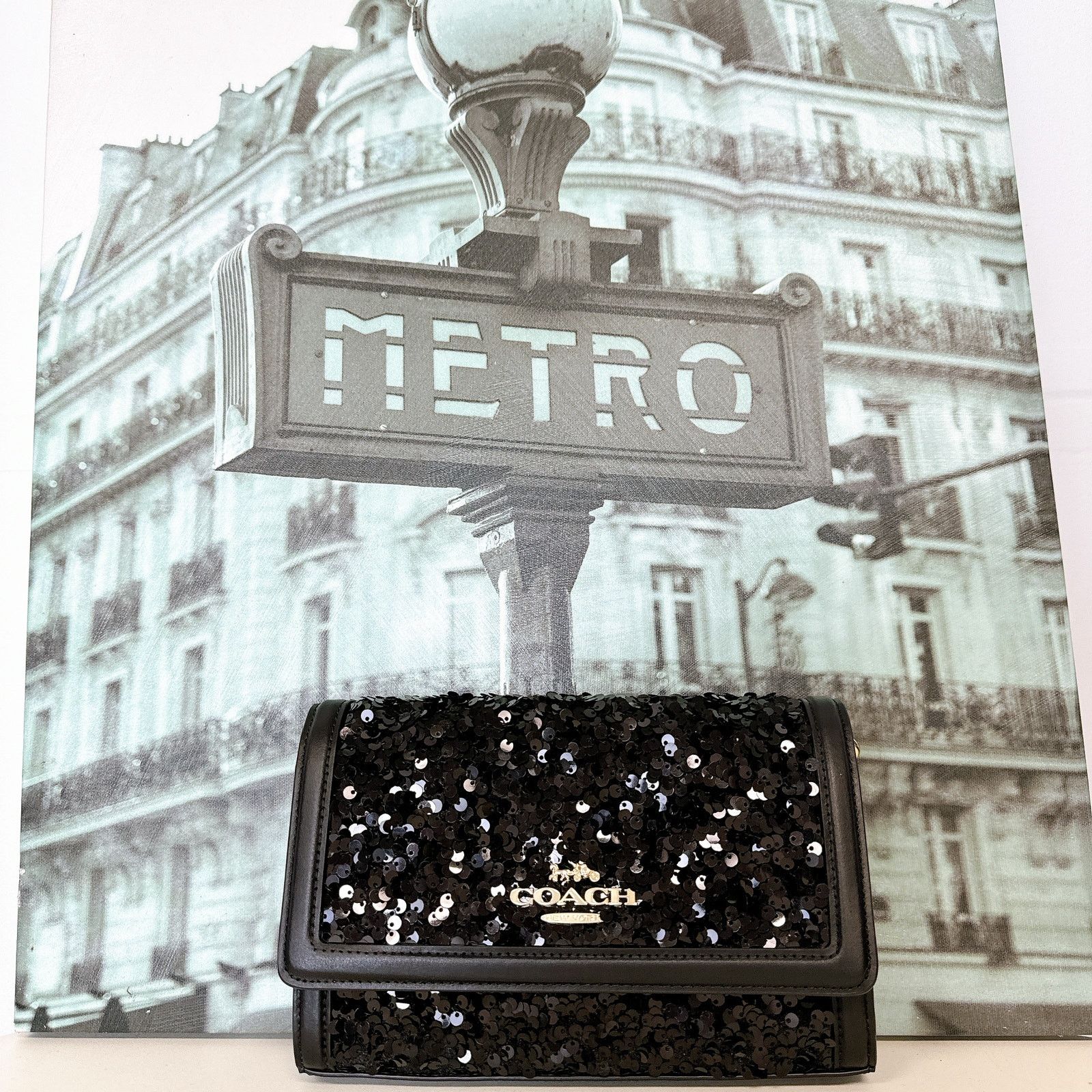 Coach Coach CP188 Flap Clutch Crossbody IN Black Size ONE SIZE - 2 Thumbnail