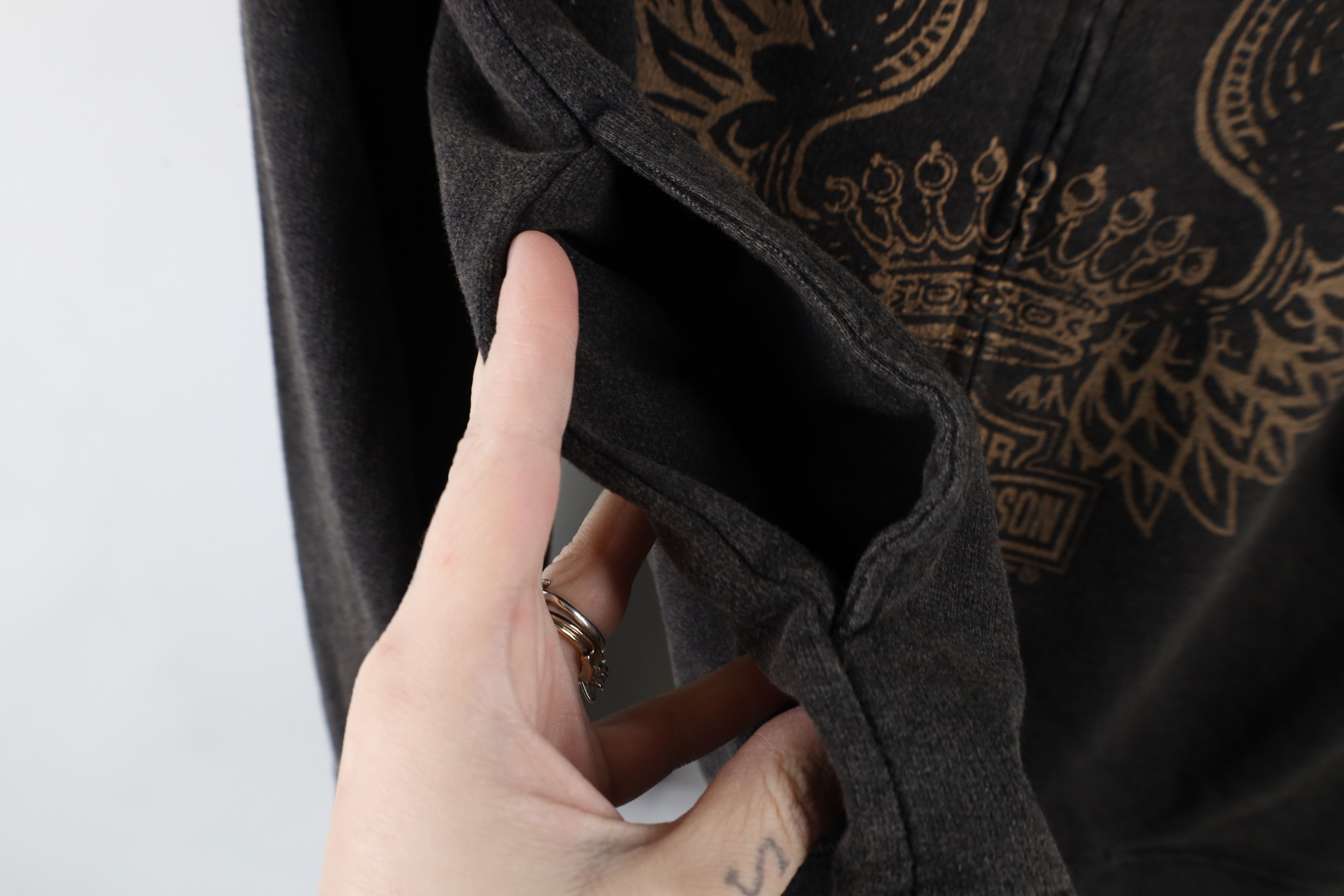 Harley Davidson × Vintage Vintage Y2K Harley Davidson Wash Crown Wings Full Zip Hoodie Size M / US 6-8 / IT 42-44 - 10 Thumbnail
