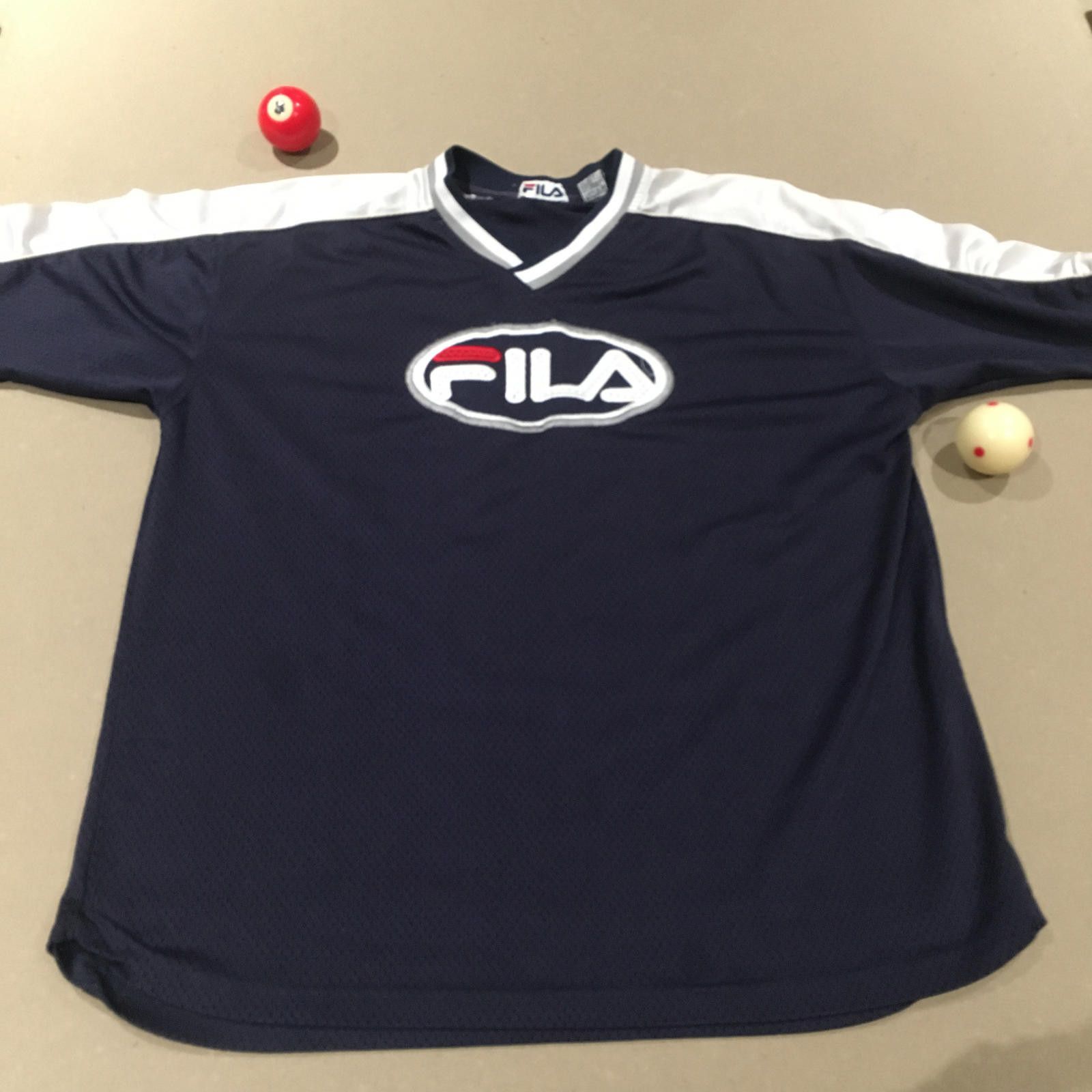 Fila Vintage Fila Men's Navy Blue Athletic Jersey Size ONE SIZE - 1 Thumbnail