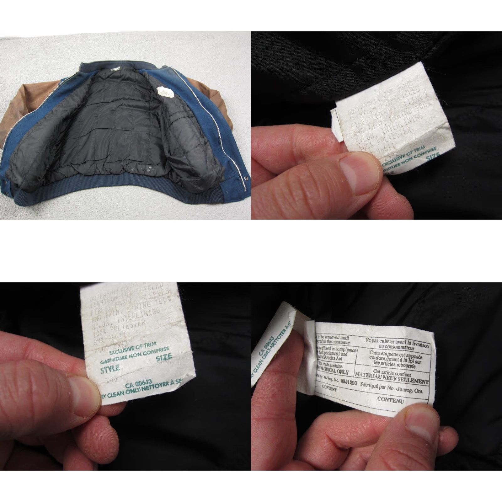 Vintage VINTAGE Canada Varsity Jacket Mens Large Blue Wool Leather Letterman 90s Bomber Jacket Size US L / EU 52-54 / 3 - 8 Thumbnail