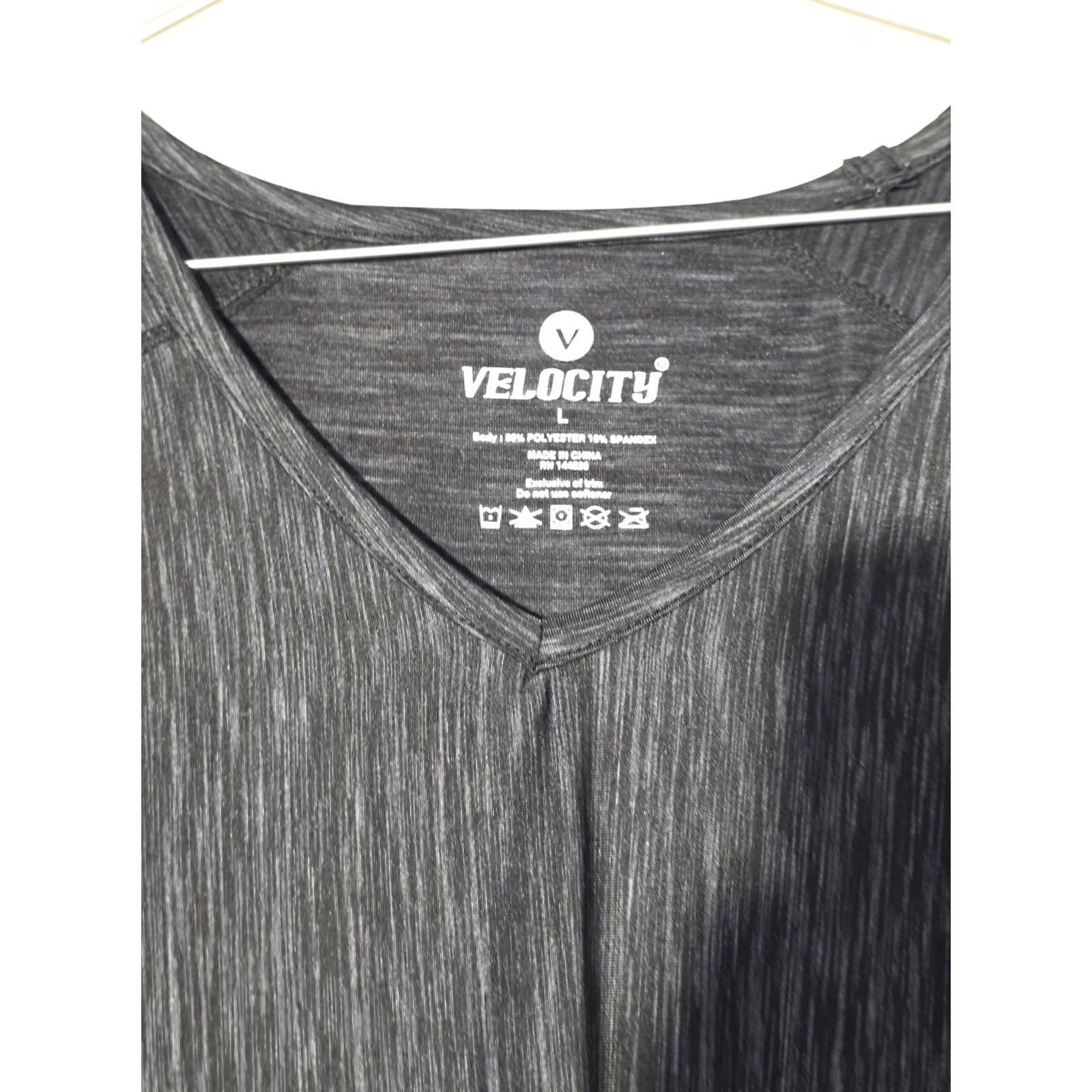 Vintage Velocity Shirt Women L Black Spacedye Short Sleeve Athletic T-Shirt V-Neck Pullover Basic Fall Spring Summer Winter Activewear Velocity Size L / US 10 / IT 46 - 4 Thumbnail