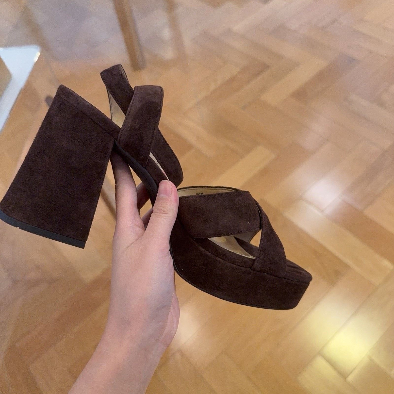 Coach NEW COACH Women's Block Heel Sandal Velvet CCI07 Maple us 8 Size US 8 / IT 38 - 2 Thumbnail