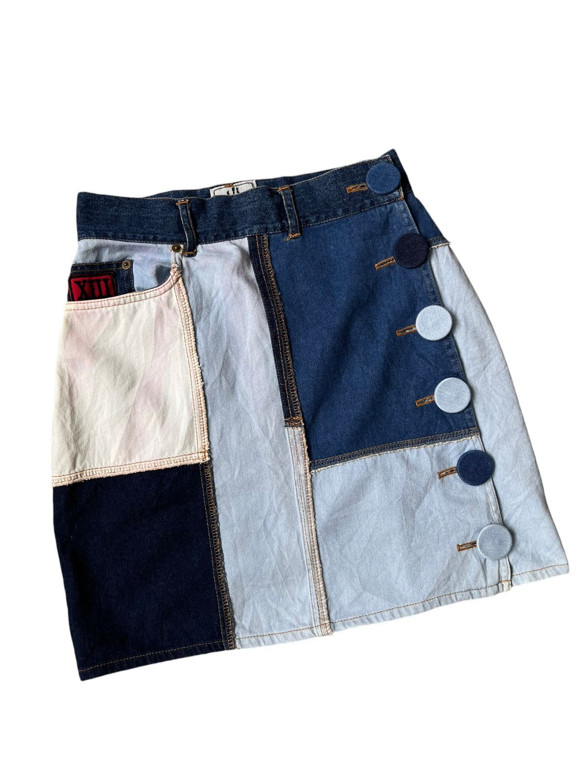 Jean Paul Gaultier Jean Paul Gaultier Patchwork Mini Skirt Size 30" / US 8 / IT 44 - 2 Thumbnail