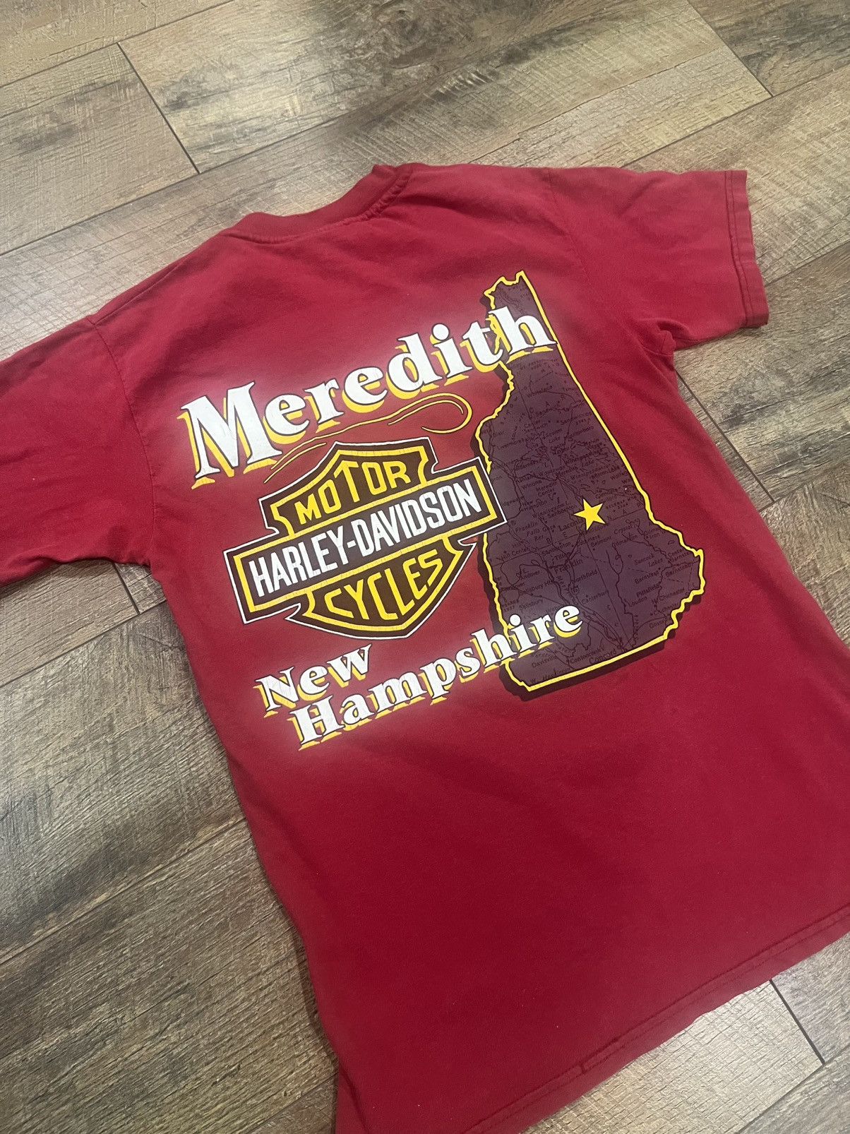 Harley Davidson Vintage 1997 Harley Davidson Laconia Tee Shirt - Red - Small Size US S / EU 44-46 / 1 - 4 Thumbnail