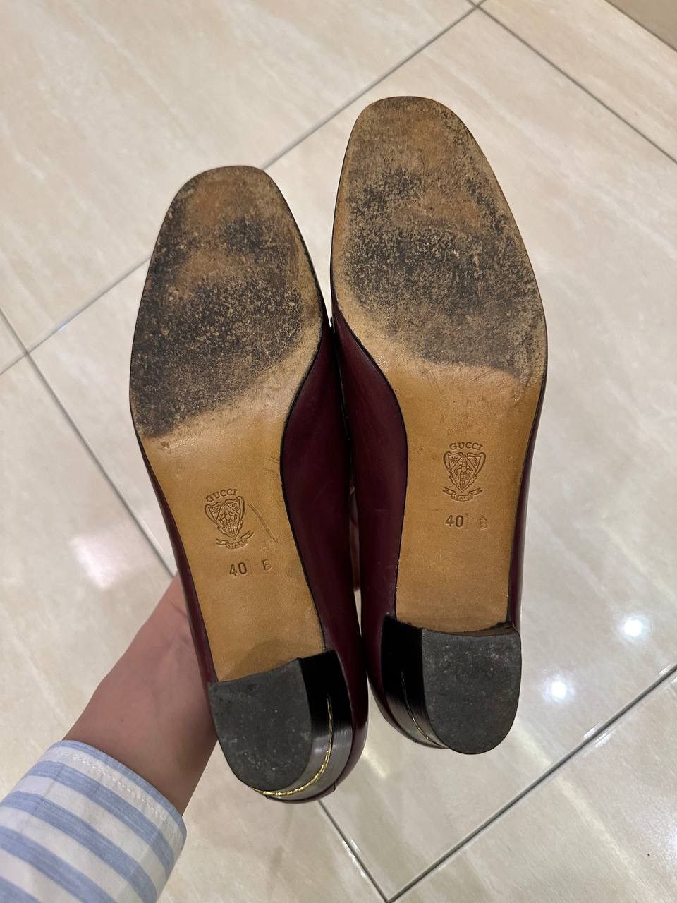 Gucci × Vintage Gucci Loafer Pumps Horse Bit Heel Vintage Burgundy EU 40 Size US 10 / IT 40 - 10 Thumbnail