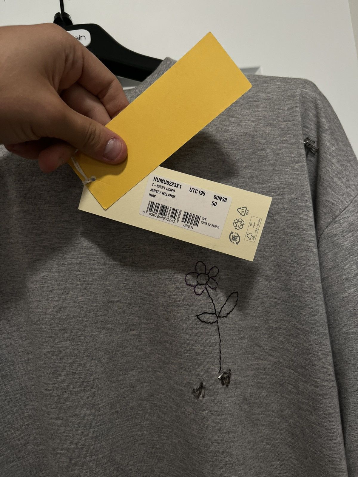 Marni Marni Gray Embroidered T-Shirt Size US L / EU 52-54 / 3 - 3 Thumbnail