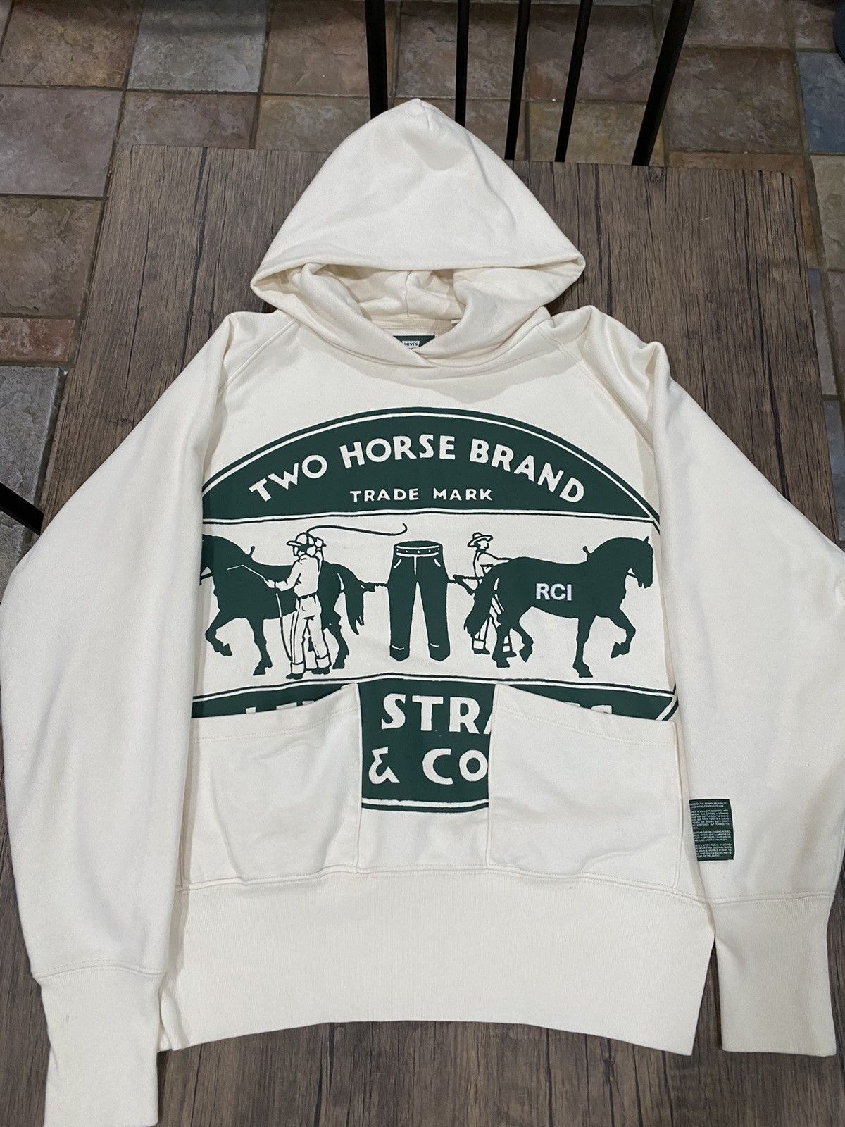 image of Levi's X Reese Cooper Two Pocket Hoodie in Cream, Men's (Size Large)