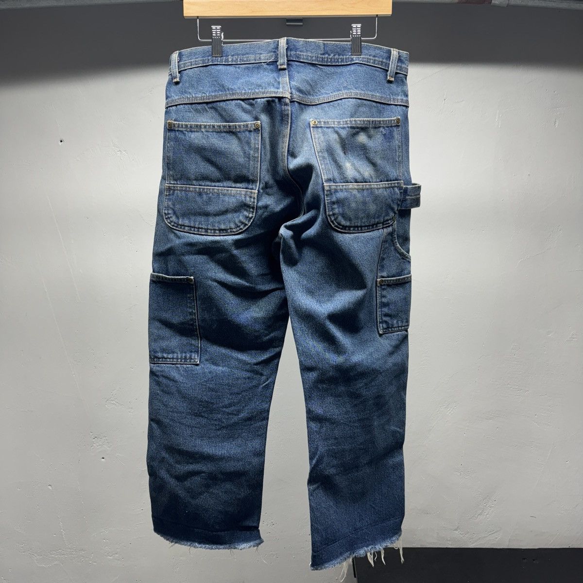 Vintage VINTAGE KEY THRASHED FADED DOUBLE KNEE DENIM JEANS Size US 34 / EU 50 - 2 Thumbnail