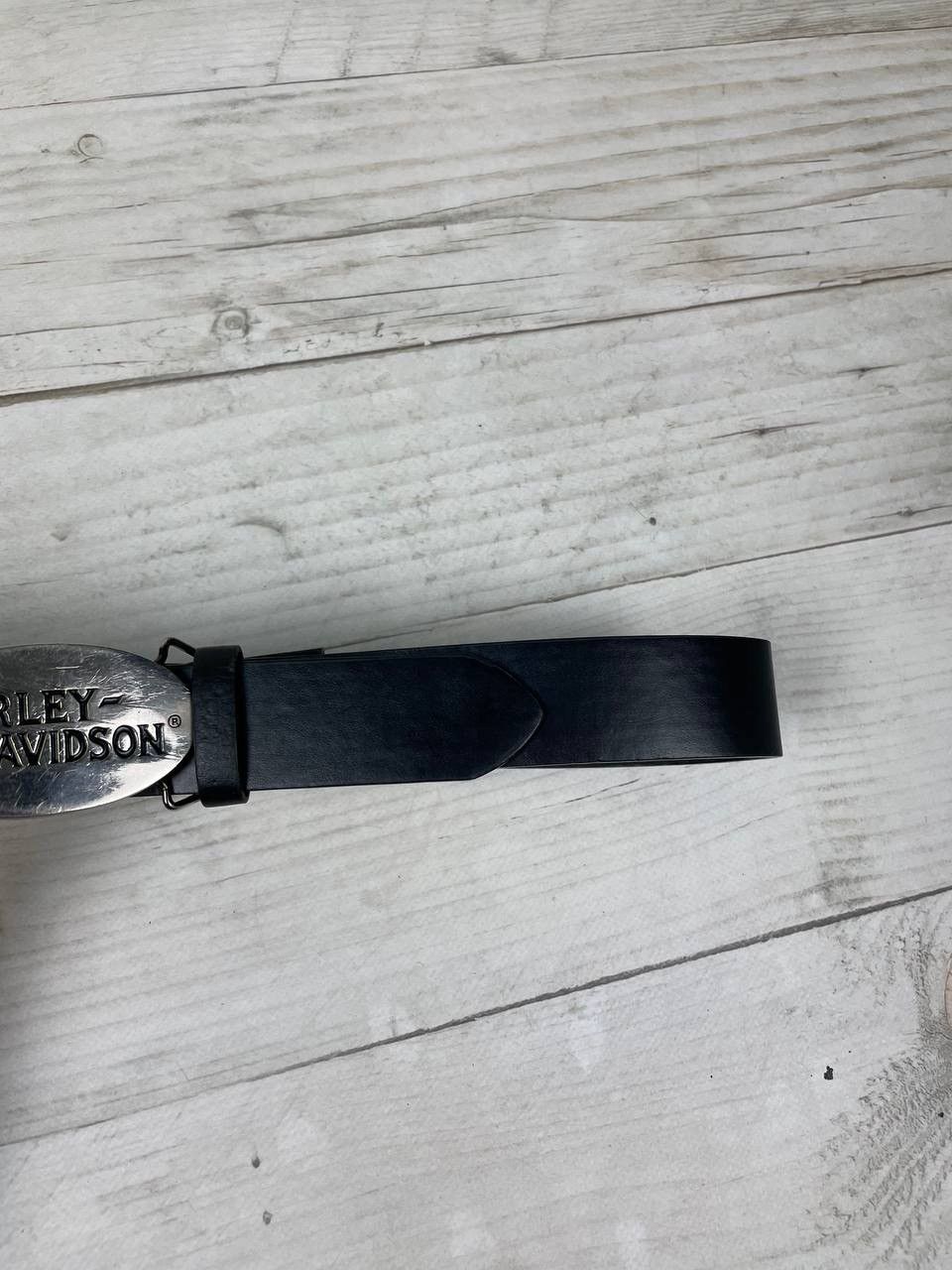 Harley Davidson Vintage Chrome Brass Harley Davidson Logo 1983 Leather Belts Size ONE SIZE - 6 Thumbnail