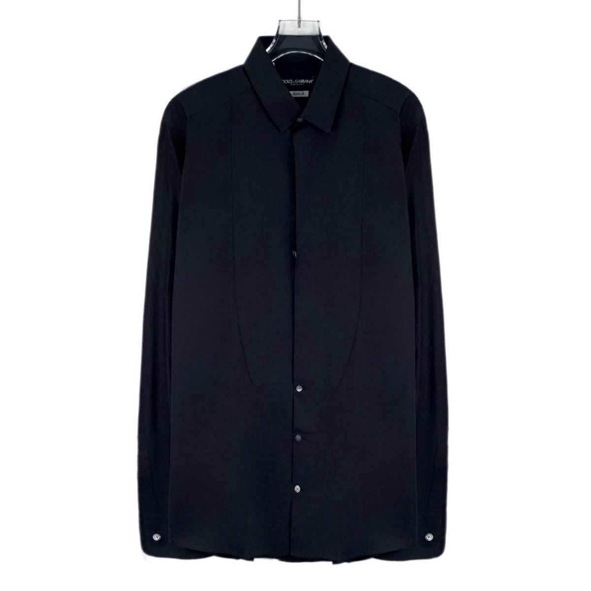 Dolce & Gabbana Dolce & Gabbana Black Collared Long Sleeve Shirt K26WX Size US XXS / EU 40 - 1 Thumbnail