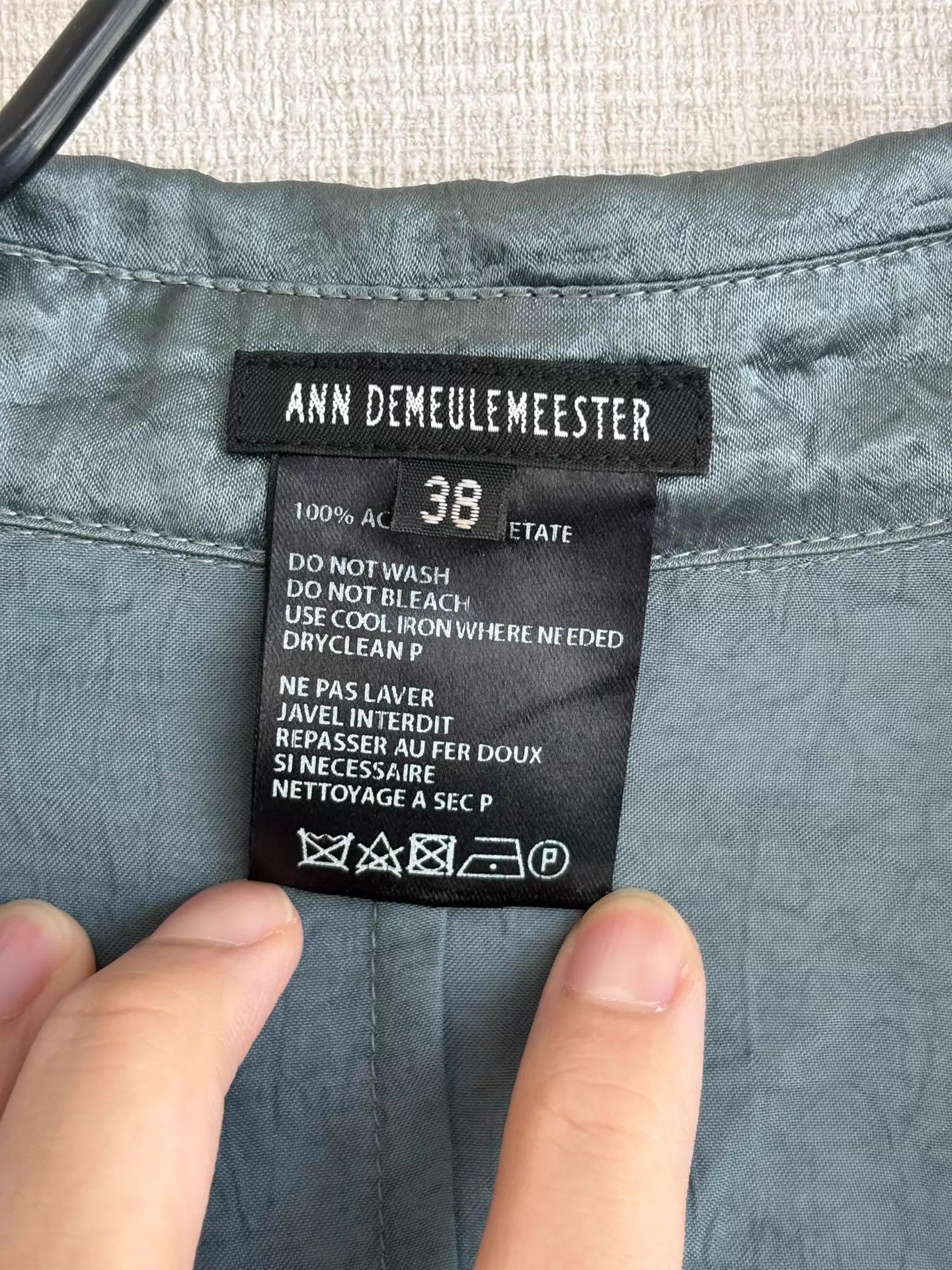 Ann Demeulemeester ANN DEMEULEMEESTER green oversized shirt 38 Size XS / US 0-2 / IT 36-38 - 3 Thumbnail