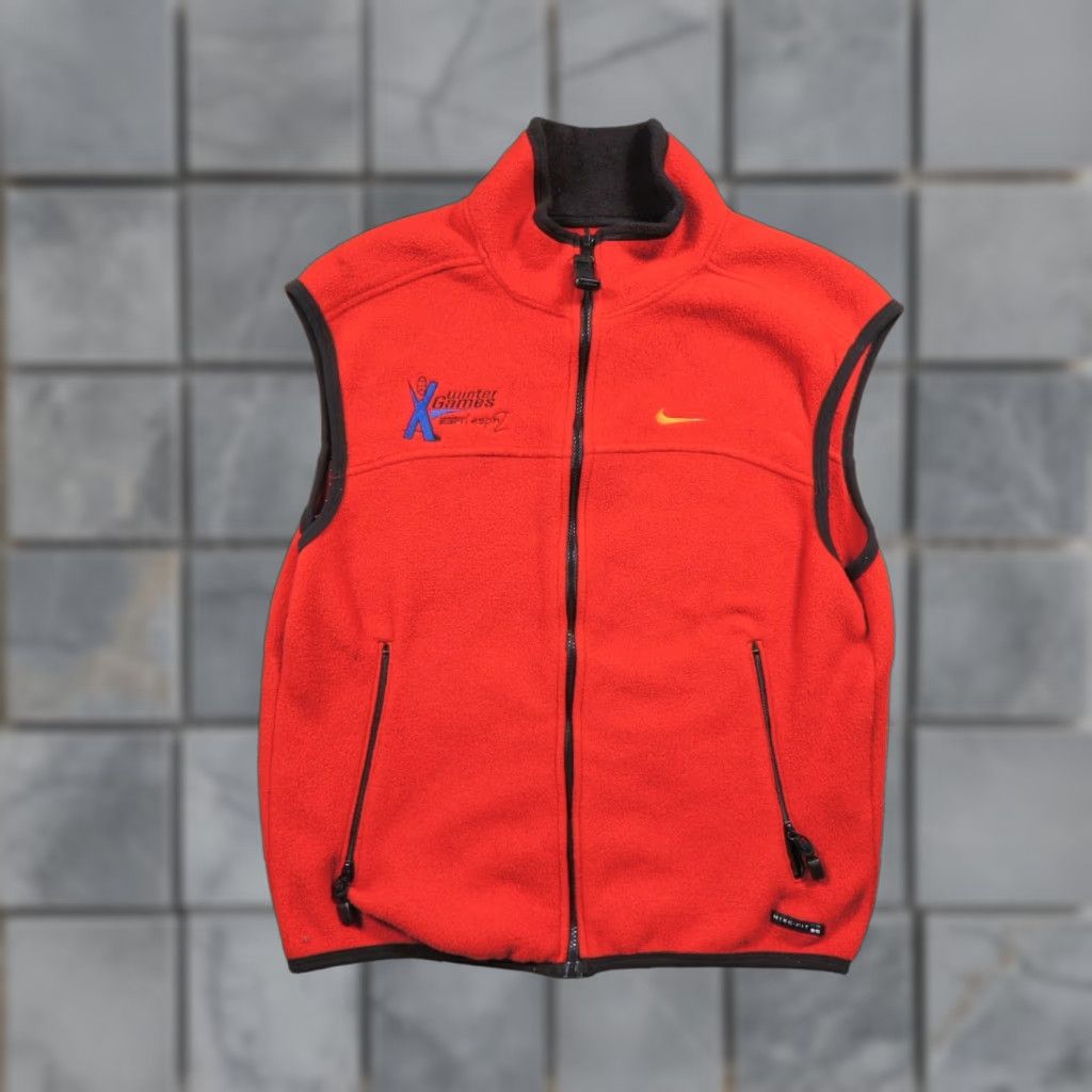 Nike ACG VINTAGE Nike ACG Jacket Mens Large Red Fleece Vest Winter XGames 90s Outdoors Nike ACG Bomber Jacket Full Zip Regular Fit 90s Outdoors Mens Red Size US L / EU 52-54 / 3 - 1 Thumbnail