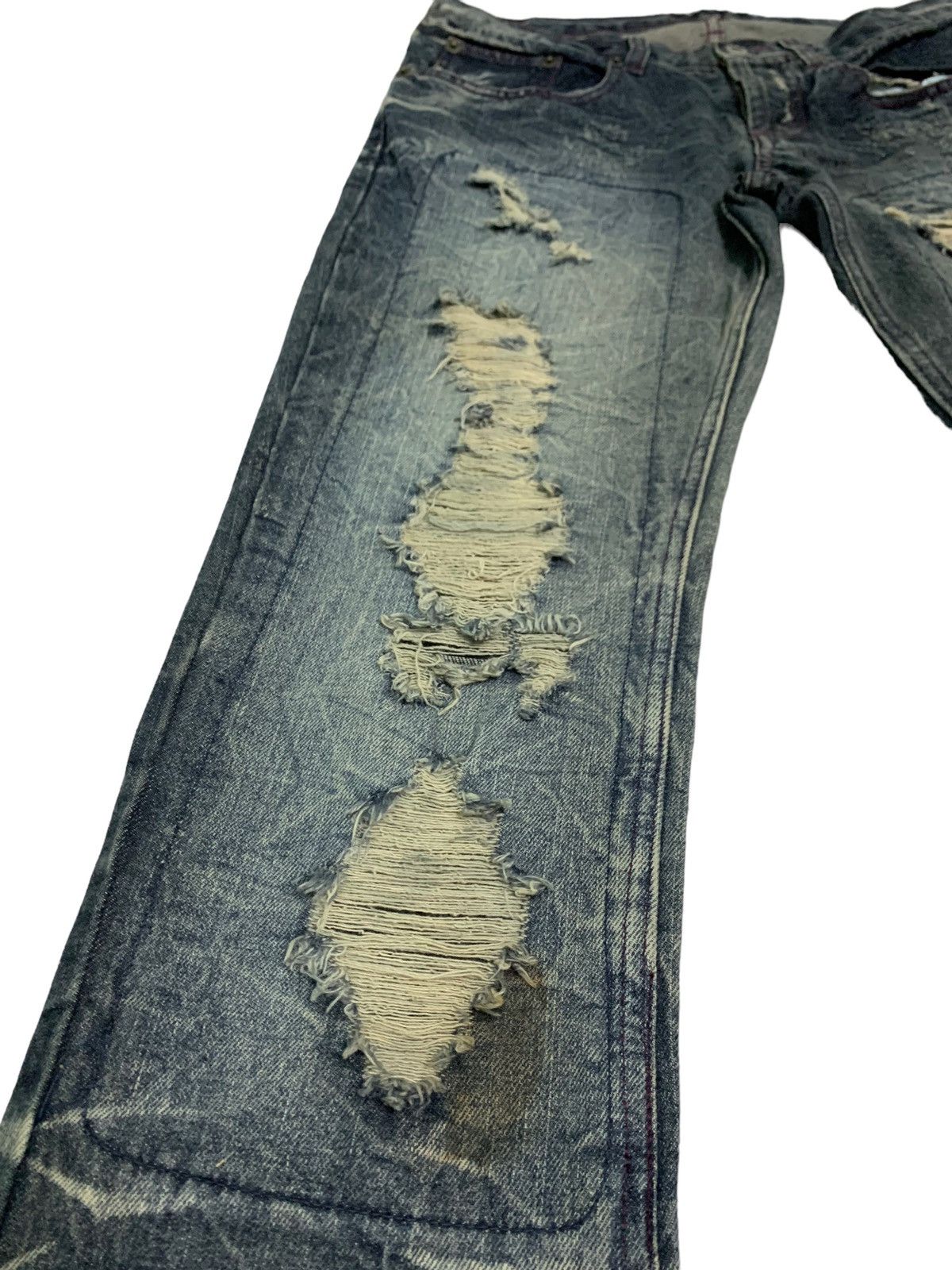 Japanese Brand 🔥Rare Japanese Brand Lowbox Distressed Asid Wash Design Size US 30 / EU 46 - 4 Thumbnail