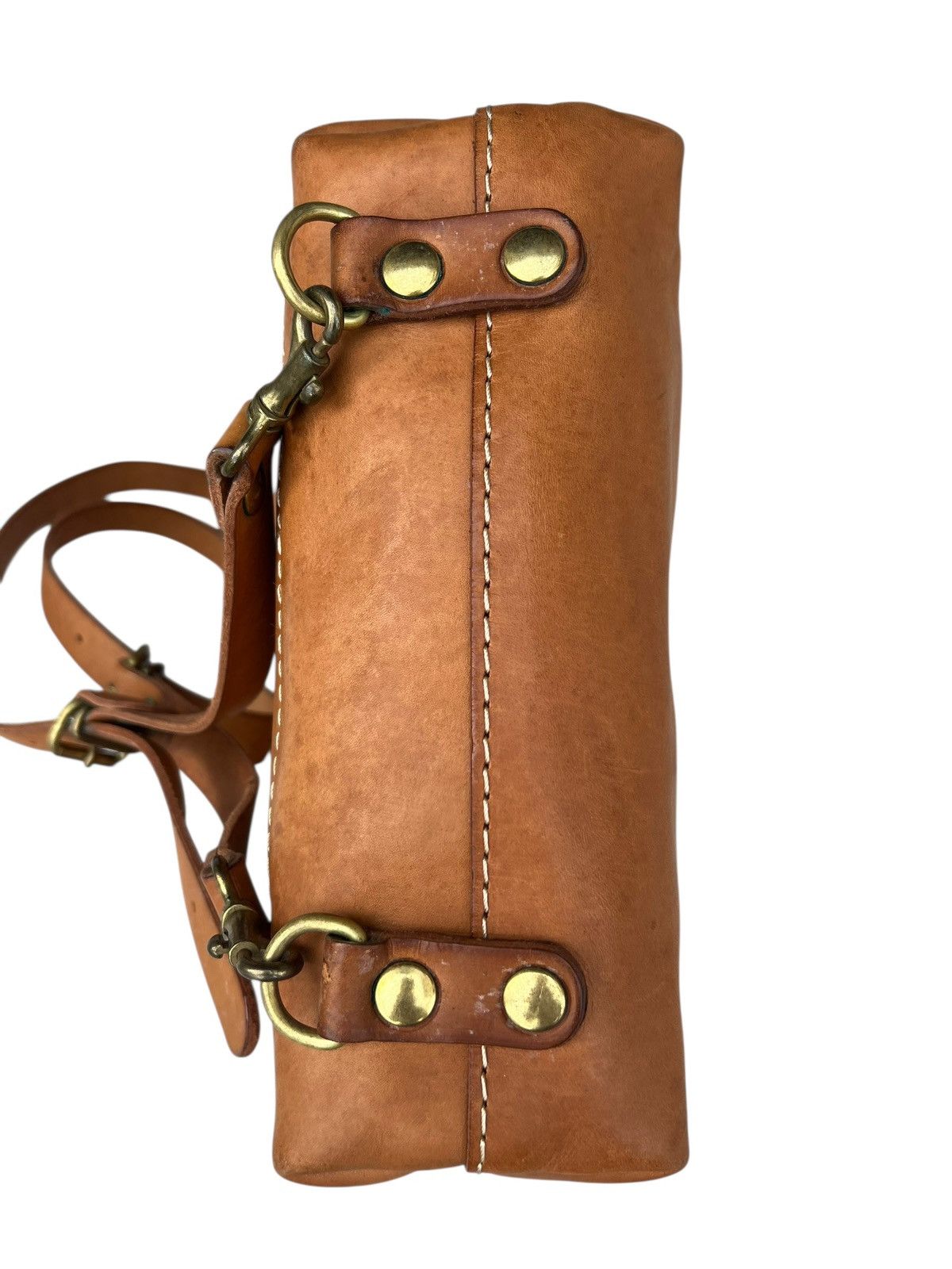 Leather Vintage HERZ Japan Patina Leather Backpack Rucksack Size ONE SIZE - 18 Thumbnail
