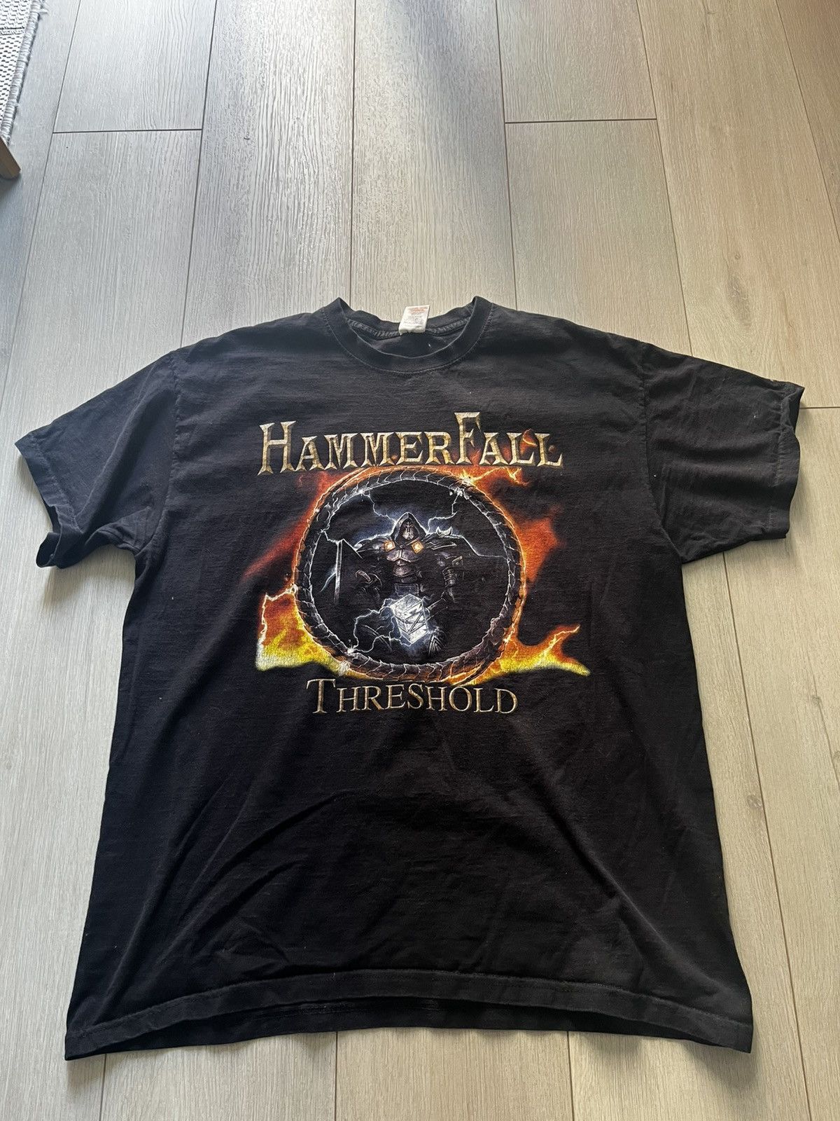 Vintage HammerFall Threshold T-shirt Size US XL / EU 56 / 4 - 1 Thumbnail