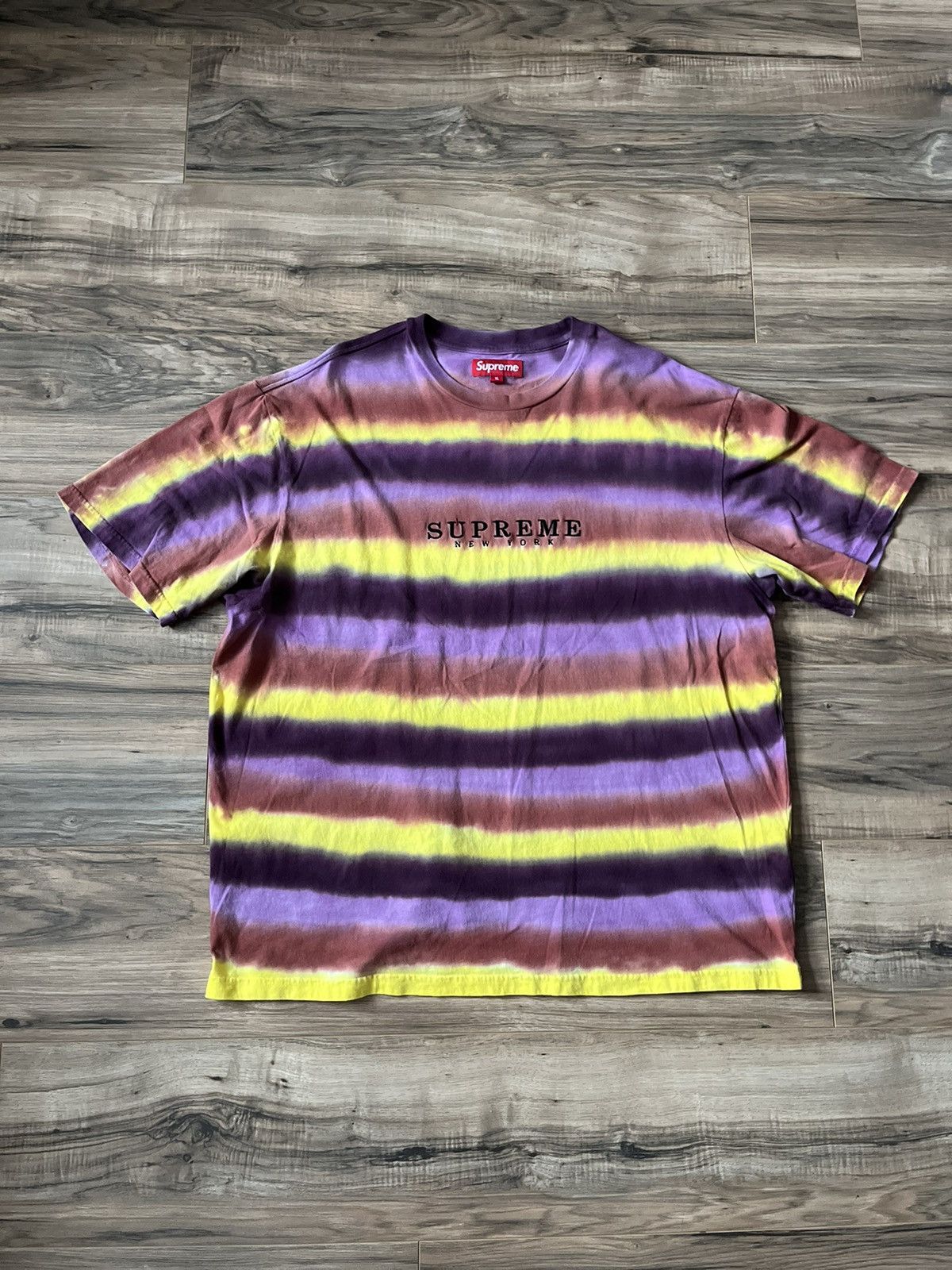 image of Supreme Dyed Stripe S/s Top, Men's (Size XL)