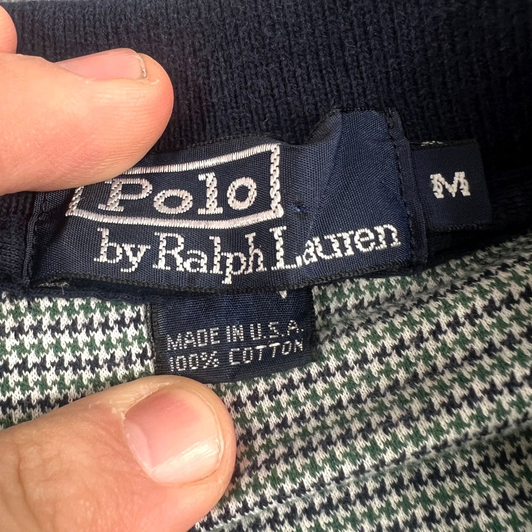 Polo Ralph Lauren Vintage Polo Ralph Lauren Mens Shirt Houndstooth Sz M Green Made In USA Size US M / EU 48-50 / 2 - 4 Thumbnail