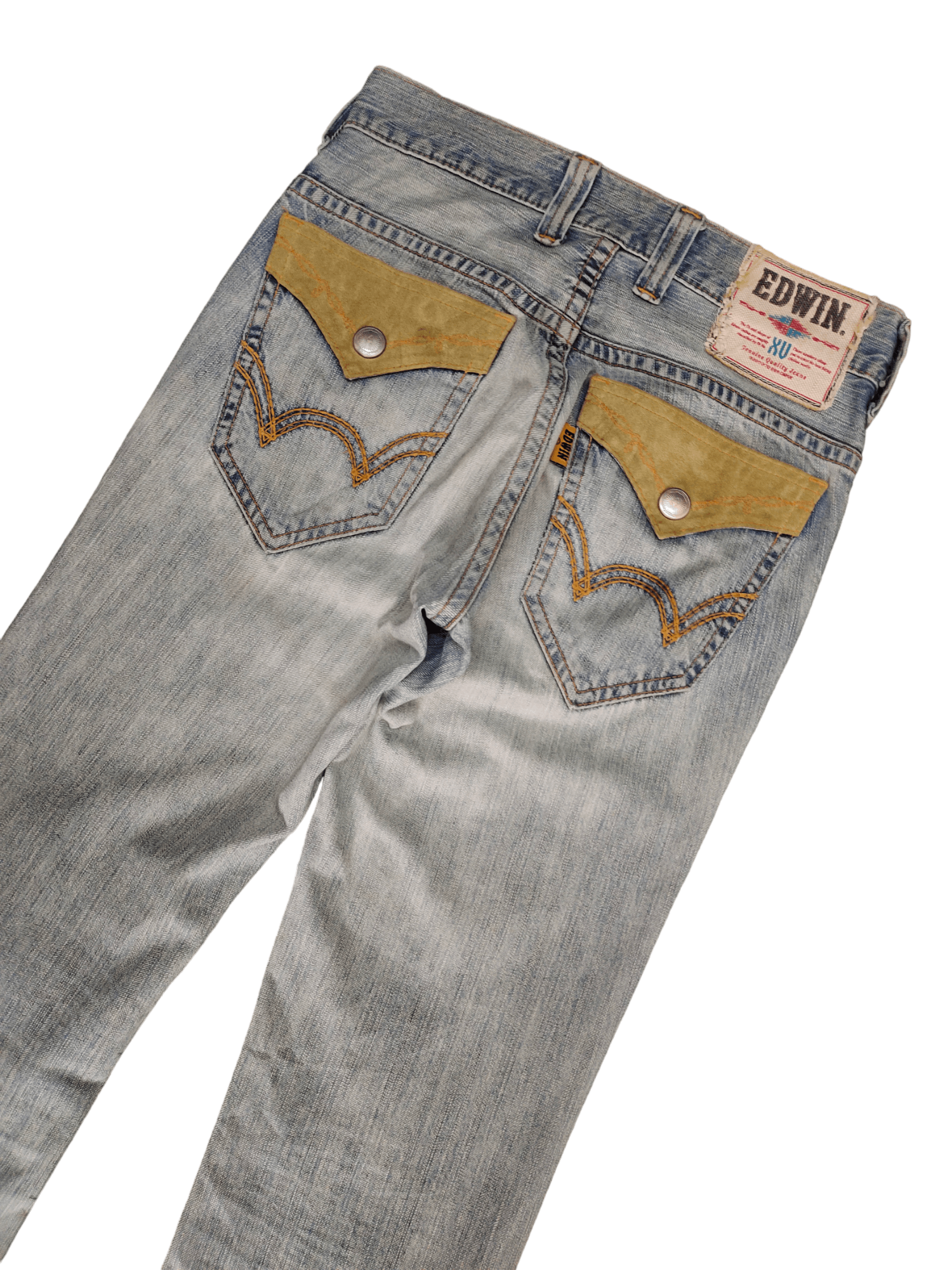 Edwin Flare Jeans Edwin XV Distress Faded Boot Cut Y2k Mudmax Size US 29 - 4 Thumbnail