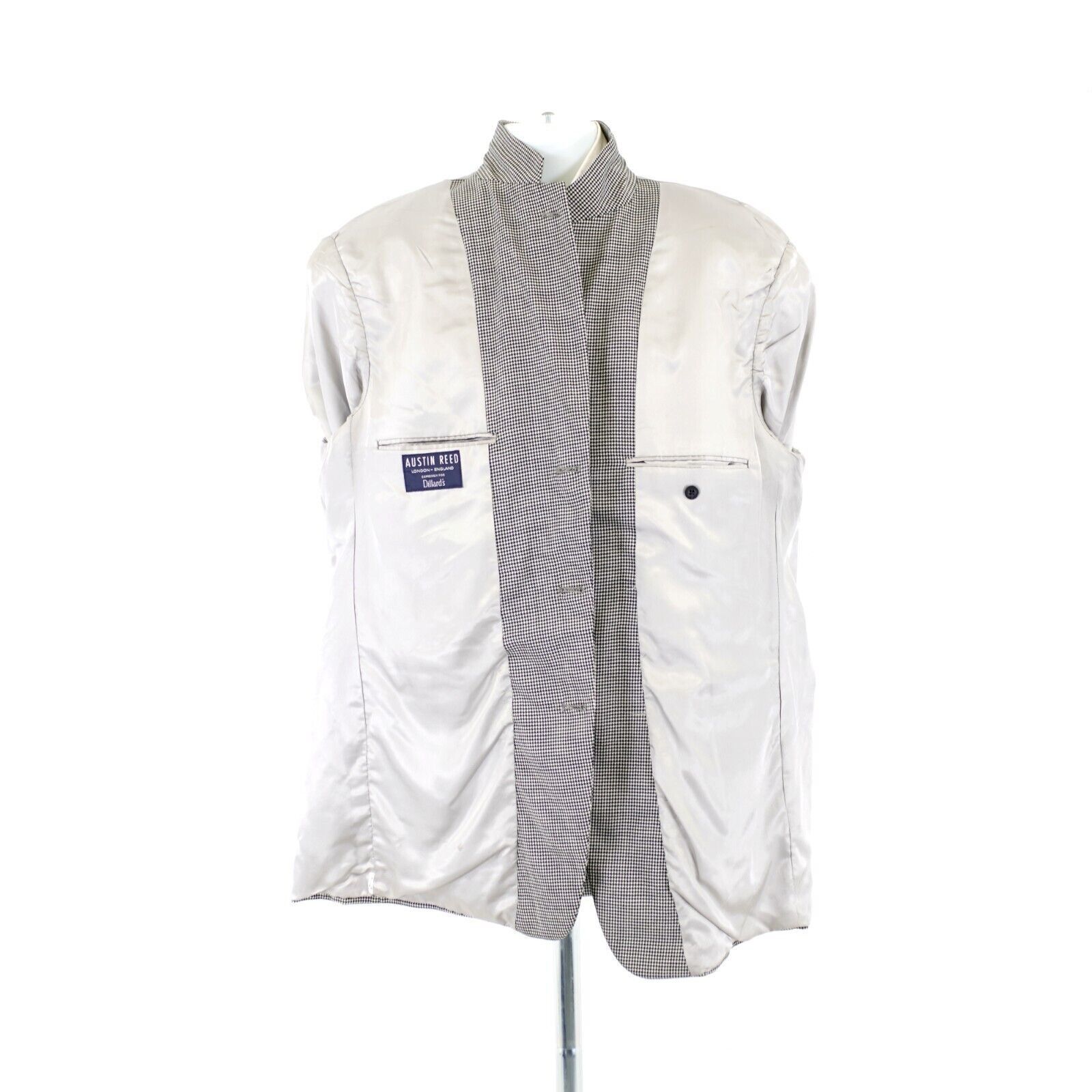 Austin Reed Austin Reed 46L Wool Cream Black Herringbone Sport Coat 3 Bu Size 46L - 10 Thumbnail