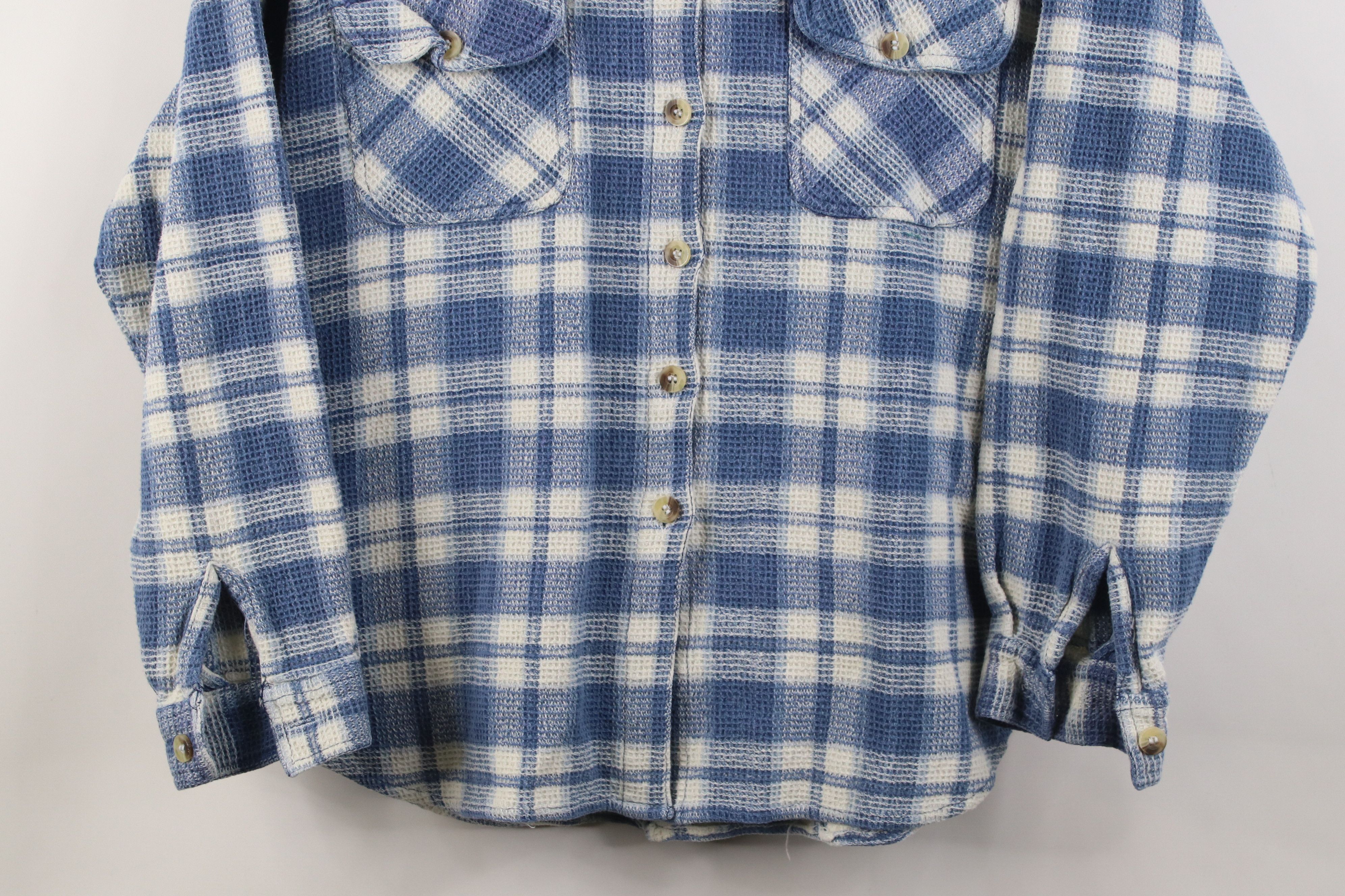 Vintage Vintage 90s Streetwear Knit Collared Button Shirt Plaid Size L / US 10 / IT 46 - 3 Thumbnail