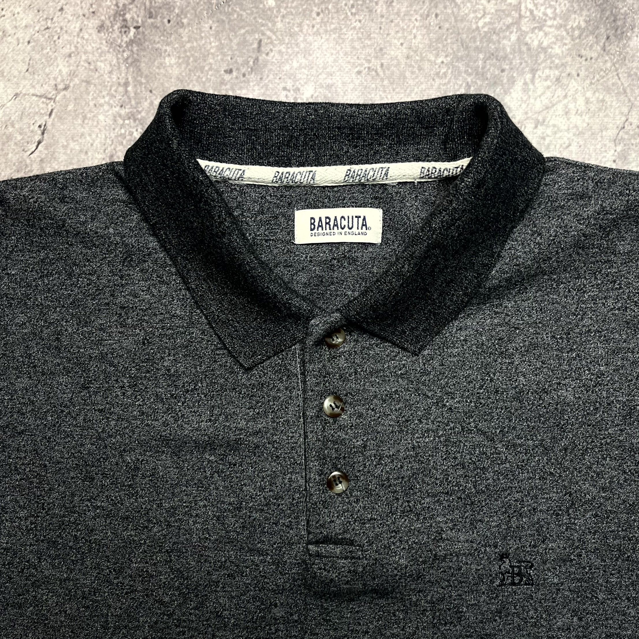 Baracuta Baracuta Men's Polo Long Sleeve Shirt Gray Sweatshirt Size L Size US L / EU 52-54 / 3 - 5 Thumbnail