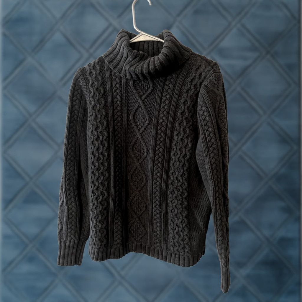 Eddie Bauer Eddie Bauer Sweater Turtleneck Cable-Knit Women L Black Pullover Casual Seasonal Classic Outdoor Preppy Size L / US 10 / IT 46 - 1 Thumbnail