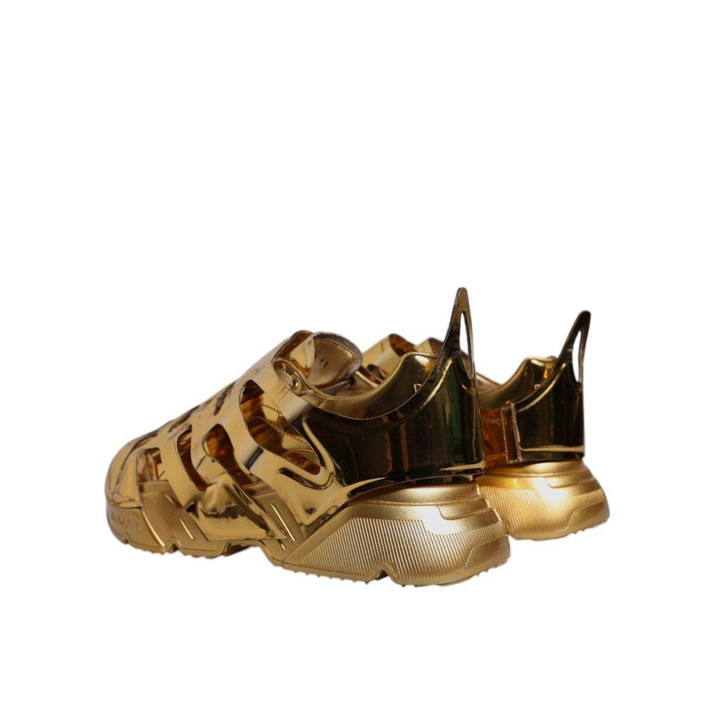 Dolce & Gabbana Dolce & Gabbana Gold Daymaster Leather Low Top Sneakers Shoe Size US 12 / EU 45 - 4 Thumbnail