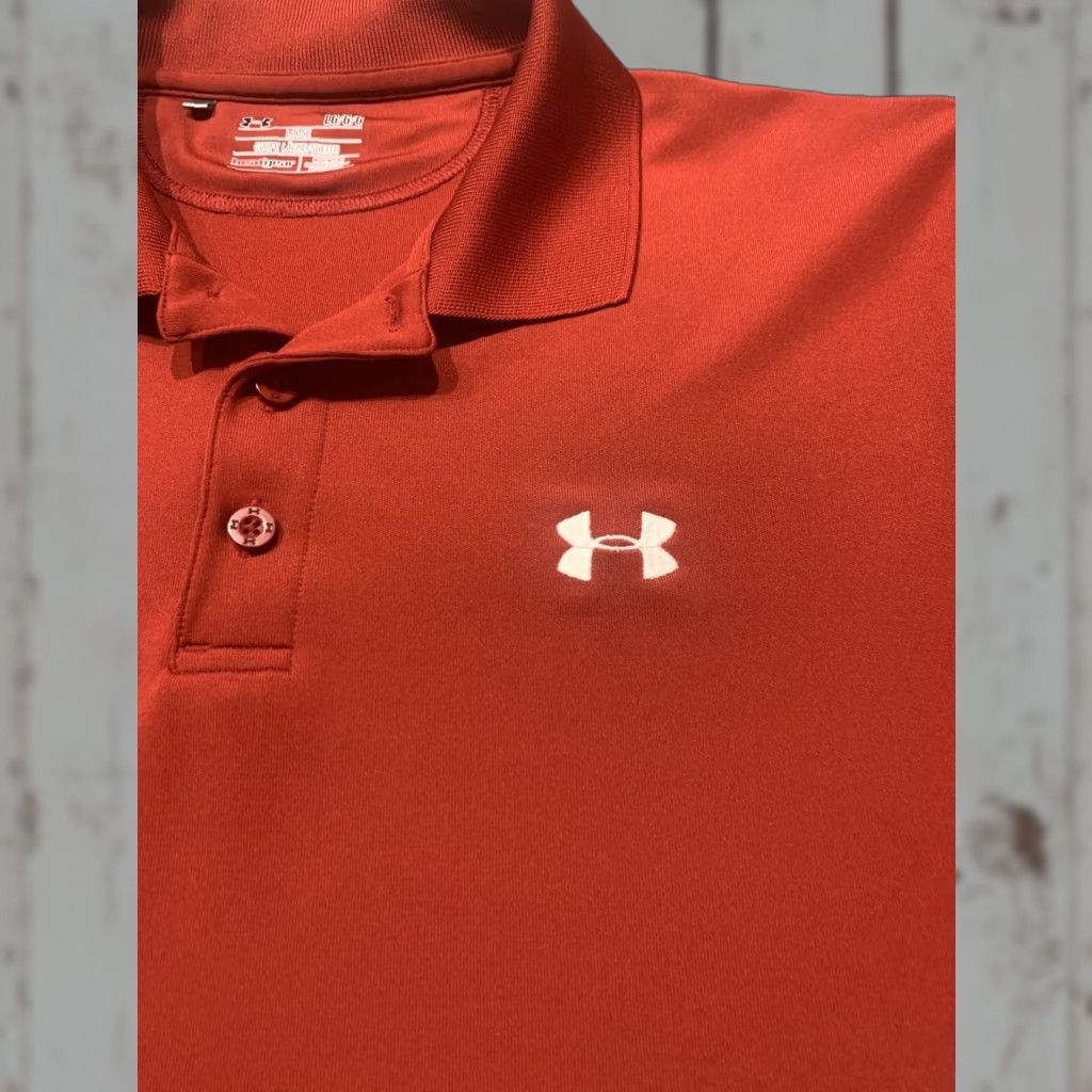 Under Armour Under Armour Golf Polo Shirt Large Red Short Sleeve Activewear Mens Regular Fit Size US L / EU 52-54 / 3 - 1 Thumbnail