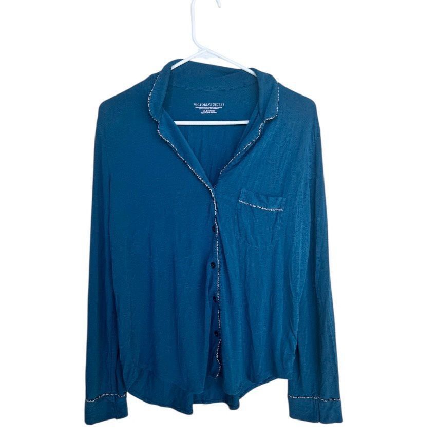Victoria's Secret Victoria’s Secret Teal Modal Button-Up Pajama Top S Size S / US 4 / IT 40 - 3 Thumbnail