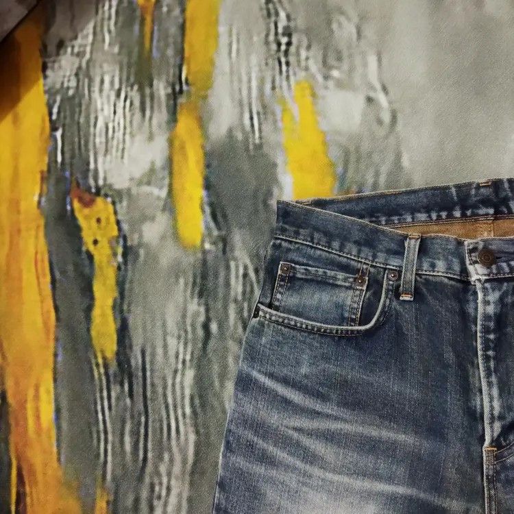 Edwin VINTAGE EDWIN 403 DISTRESSED FADED BLUE JEANS PANTS Size US 30 / EU 46 - 4 Thumbnail