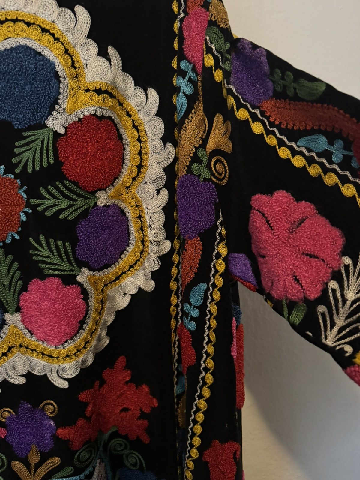 Handmade Turkish Handmade Floral Embroidered Full Length Kaftan Size ONE SIZE - 14 Thumbnail