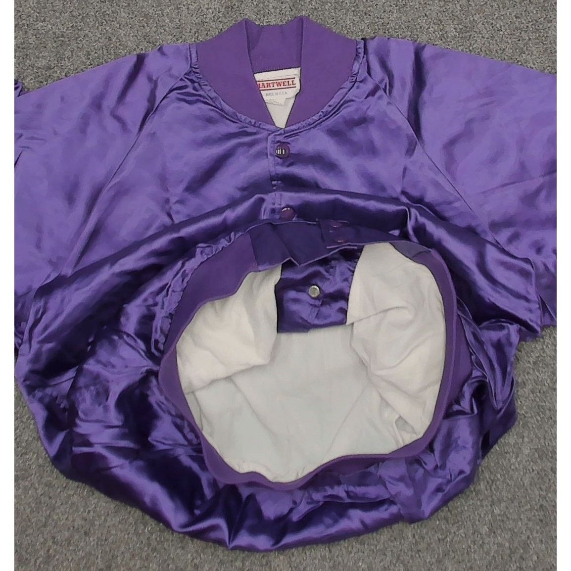 Vintage 80s Hartwell "South Pacific" Boxy Purple Satin Bomber Jacket Size US L / EU 52-54 / 3 - 13 Thumbnail